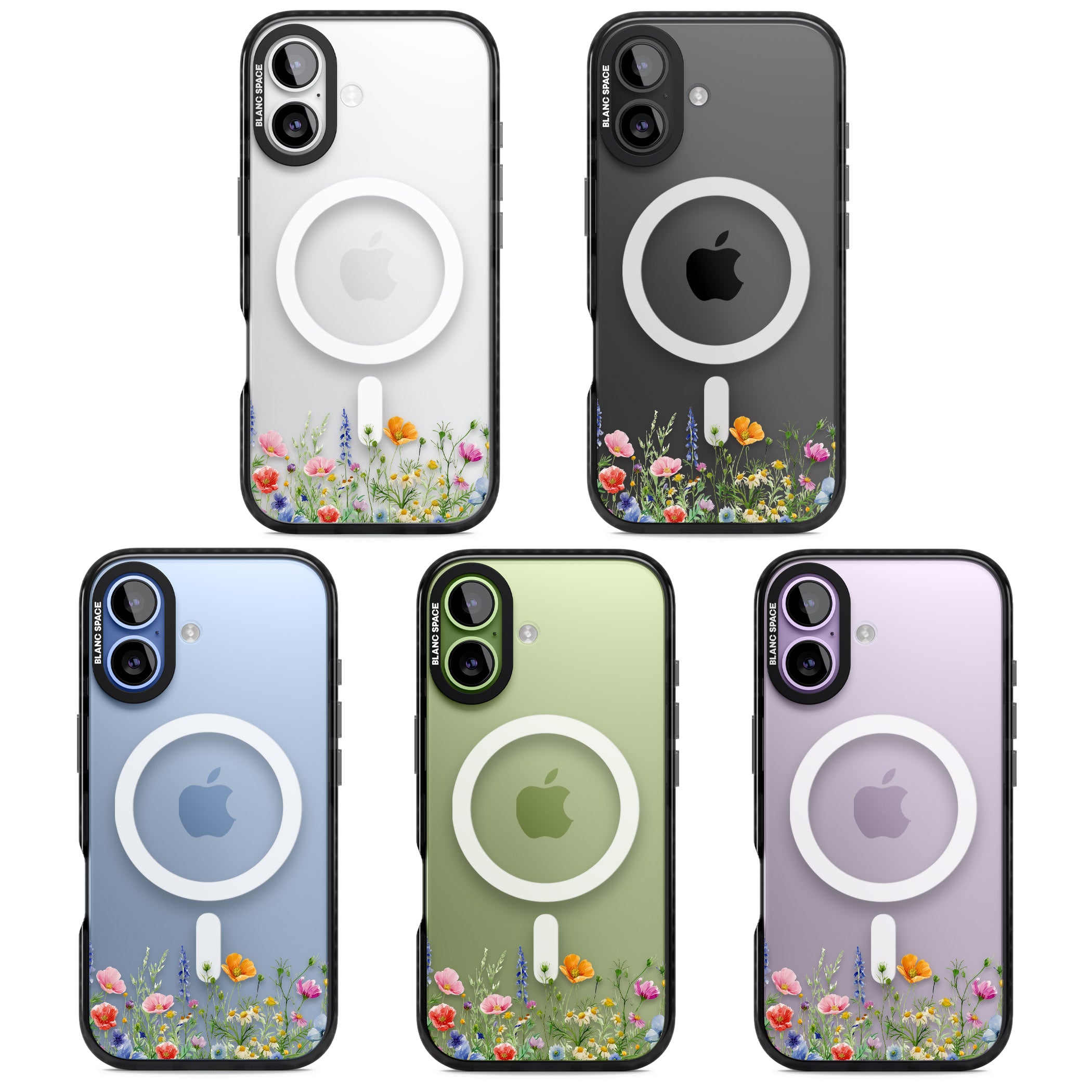 Minimal Wildflowers iPhone 17 Impact Pro Black Phone Case APT Impact Protection