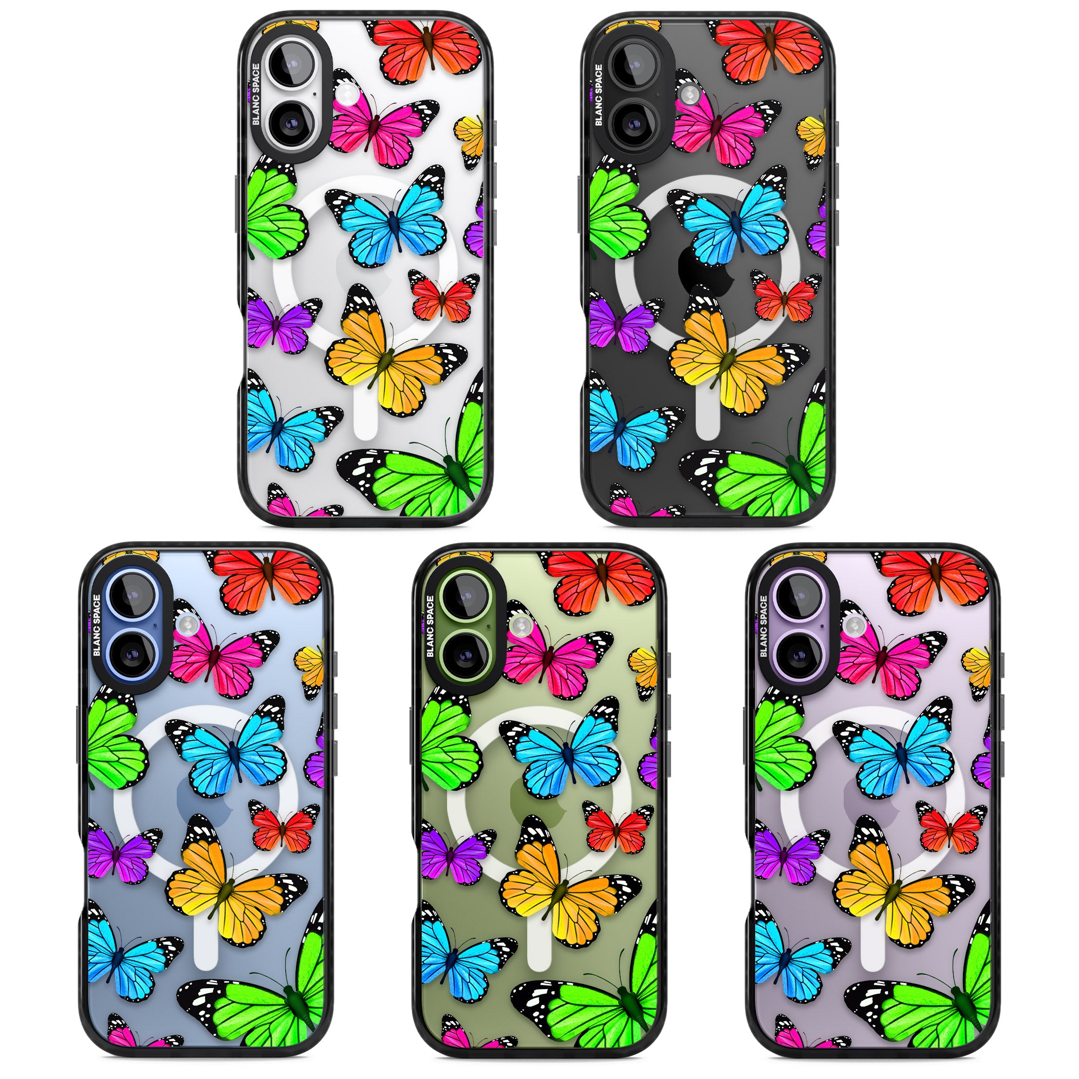 Vibrant Butterflies iPhone 17 Impact Pro Black Phone Case APT Impact Protection