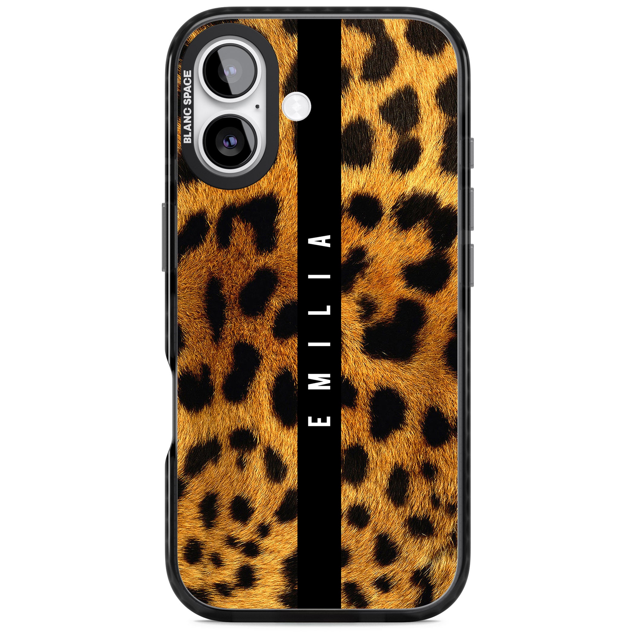 Personalised Leopard Print iPhone 17 Impact Pro Black Phone Case
