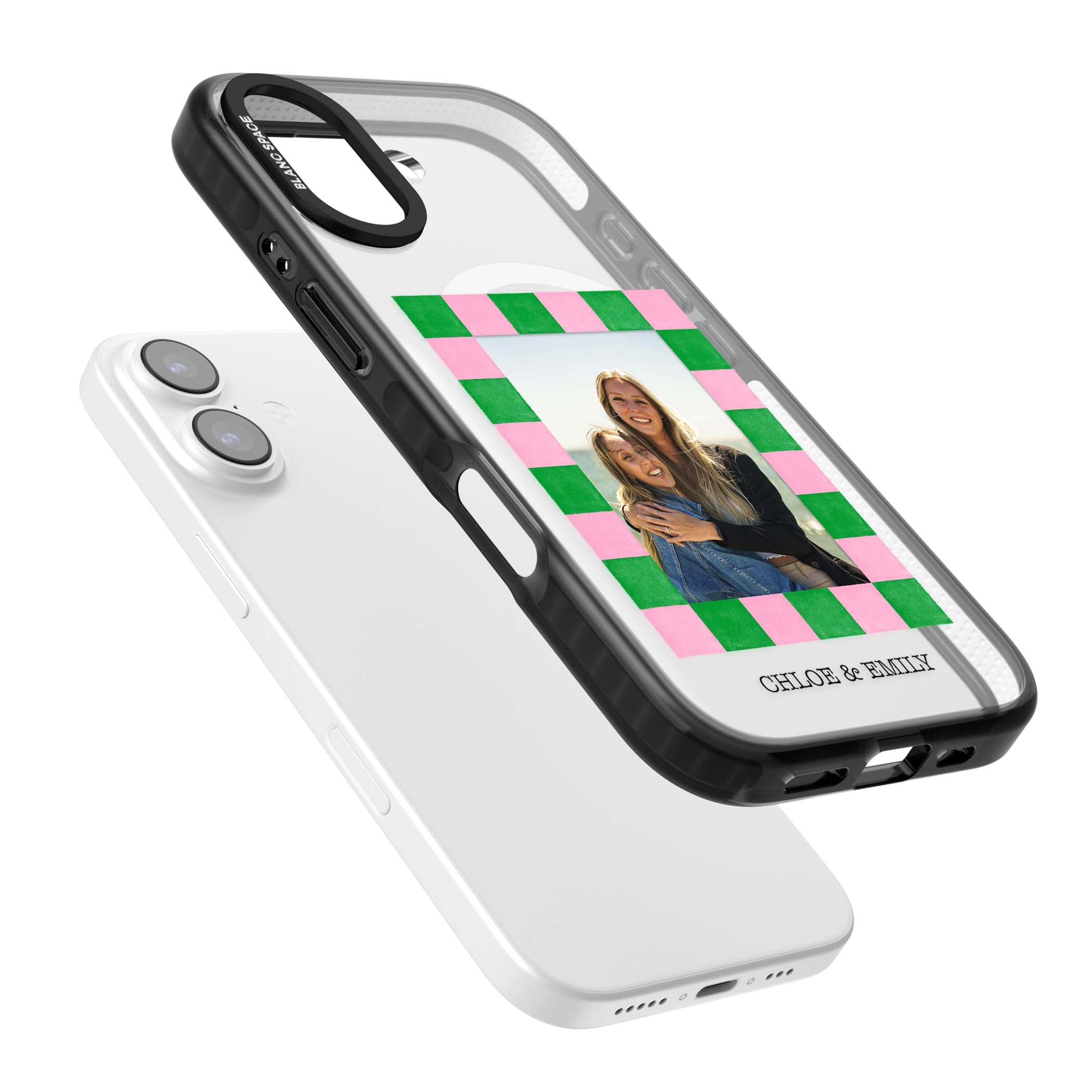 Riviera Check Photo cute iPhone case | Black Impact Magsafe case for iPhone 17