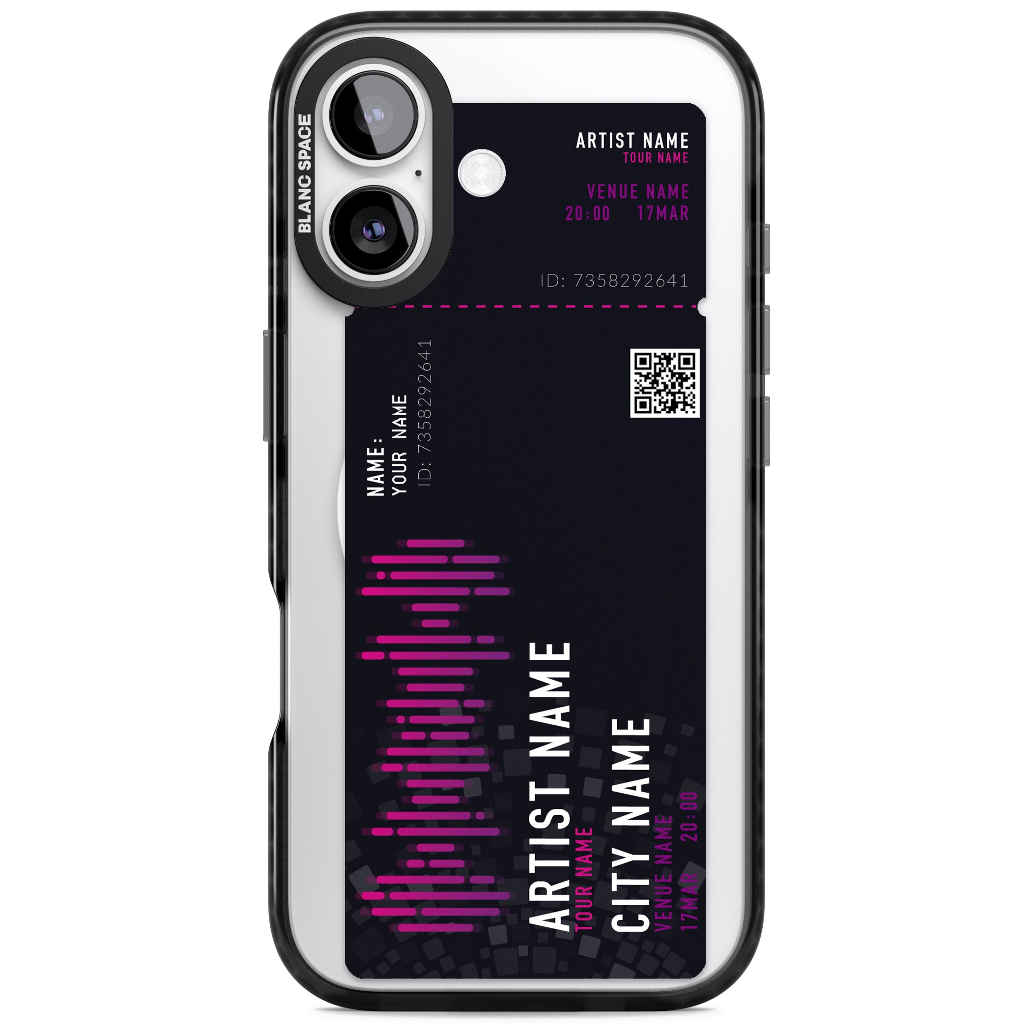 Personalised Concert Ticket iPhone 17 Impact Pro Black Phone Case