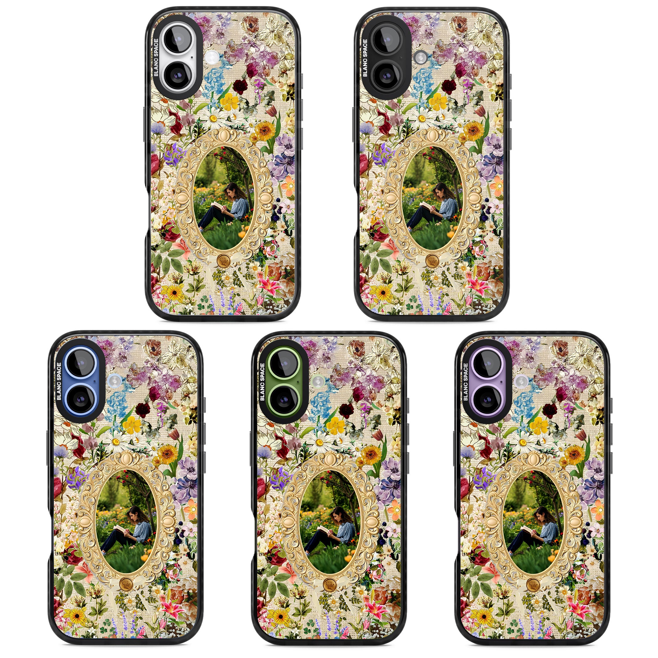 Personalised Vintage Wildflower Frame iPhone 17 Impact Pro Black Phone Case APT Impact Protection