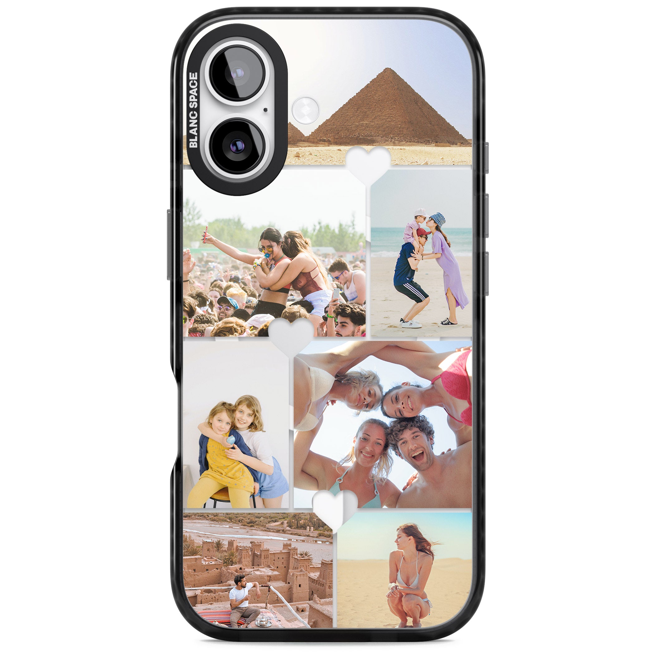 Personalised Heart Photo Grid iPhone 17 Impact Pro Black Phone Case