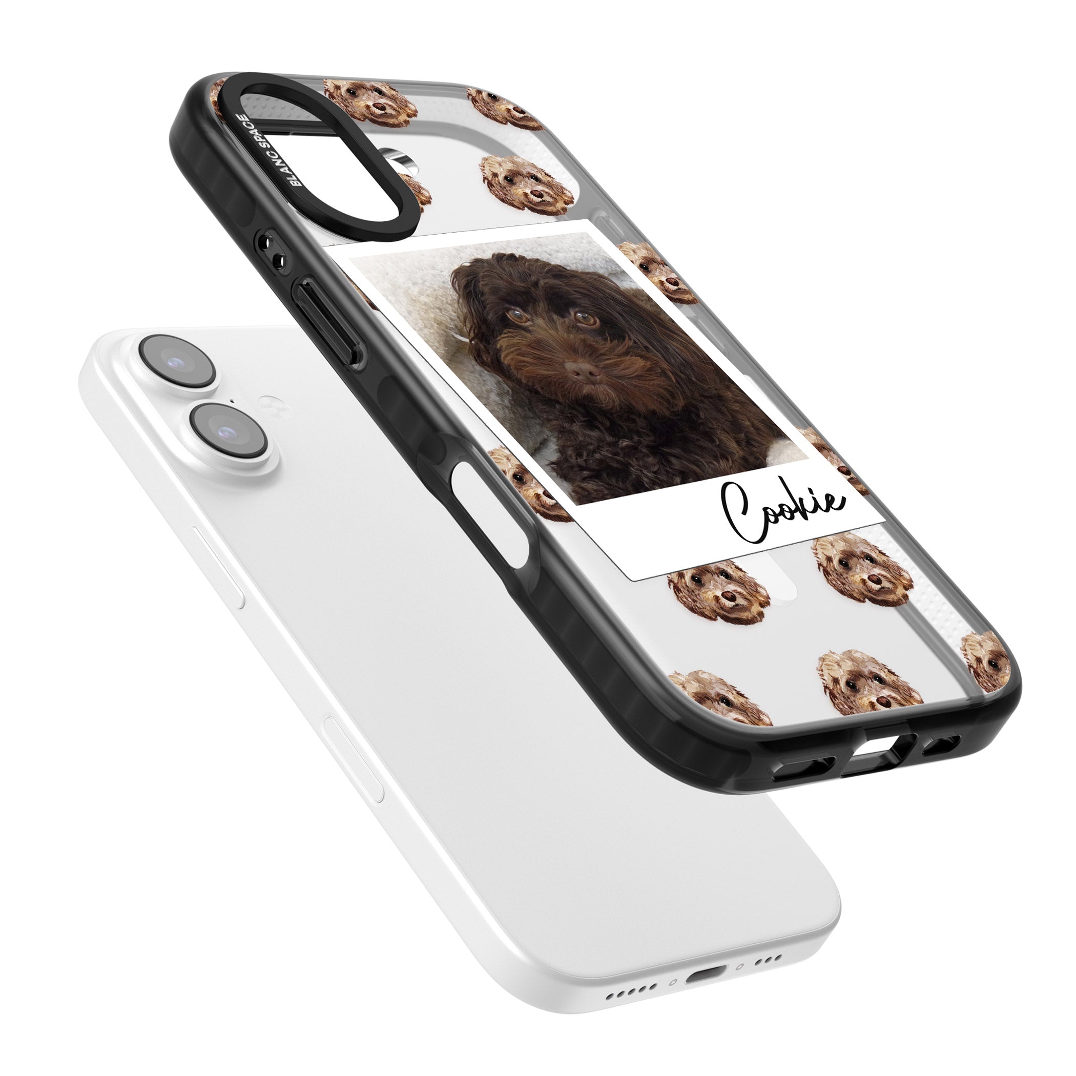 Personalised Brown Cockapoo Instant Camera Photo iPhone 17 Impact Pro Black Phone Case Colours