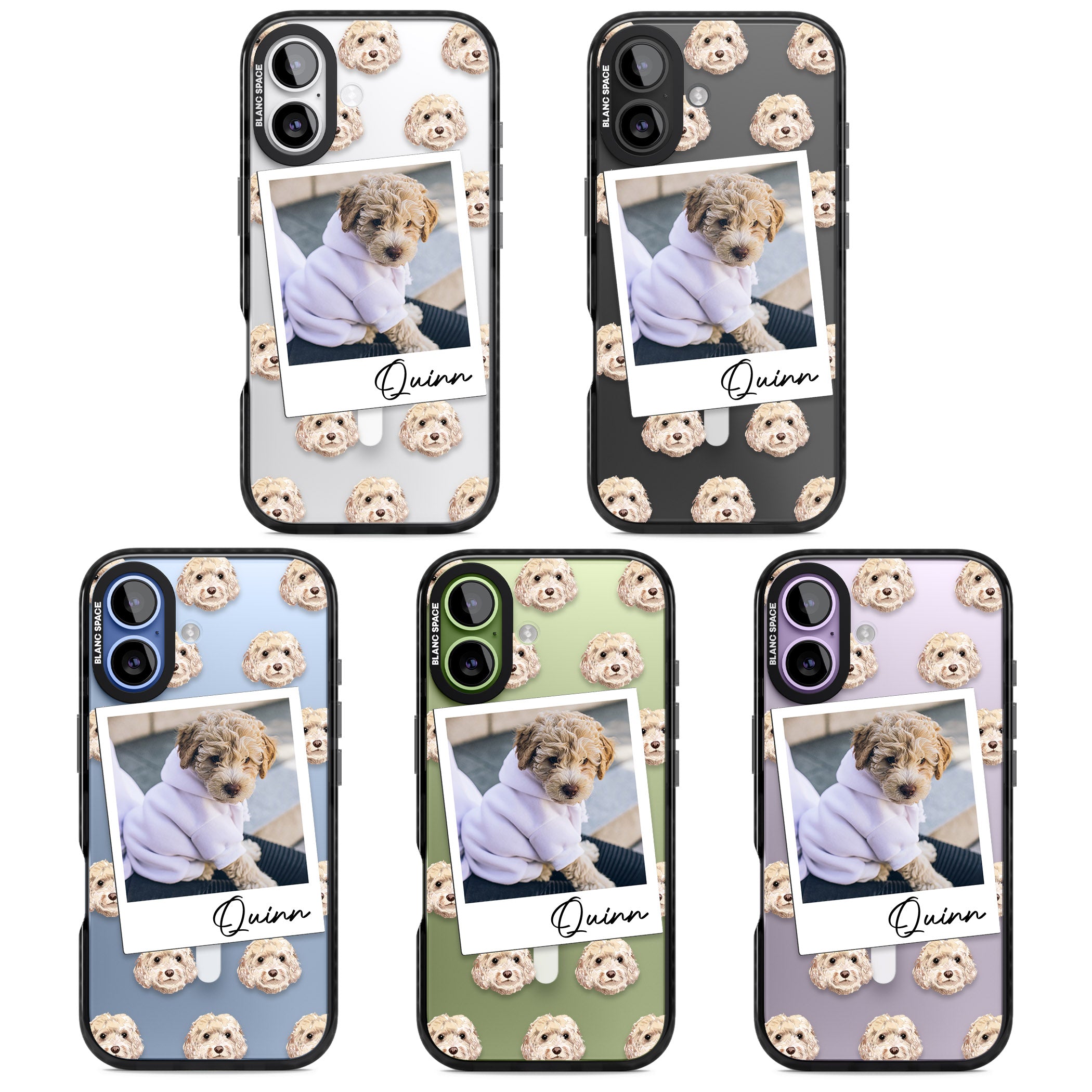 Personalised Cream Cockapoo Instant Camera Photo iPhone 17 Impact Pro Black Phone Case APT Impact Protection
