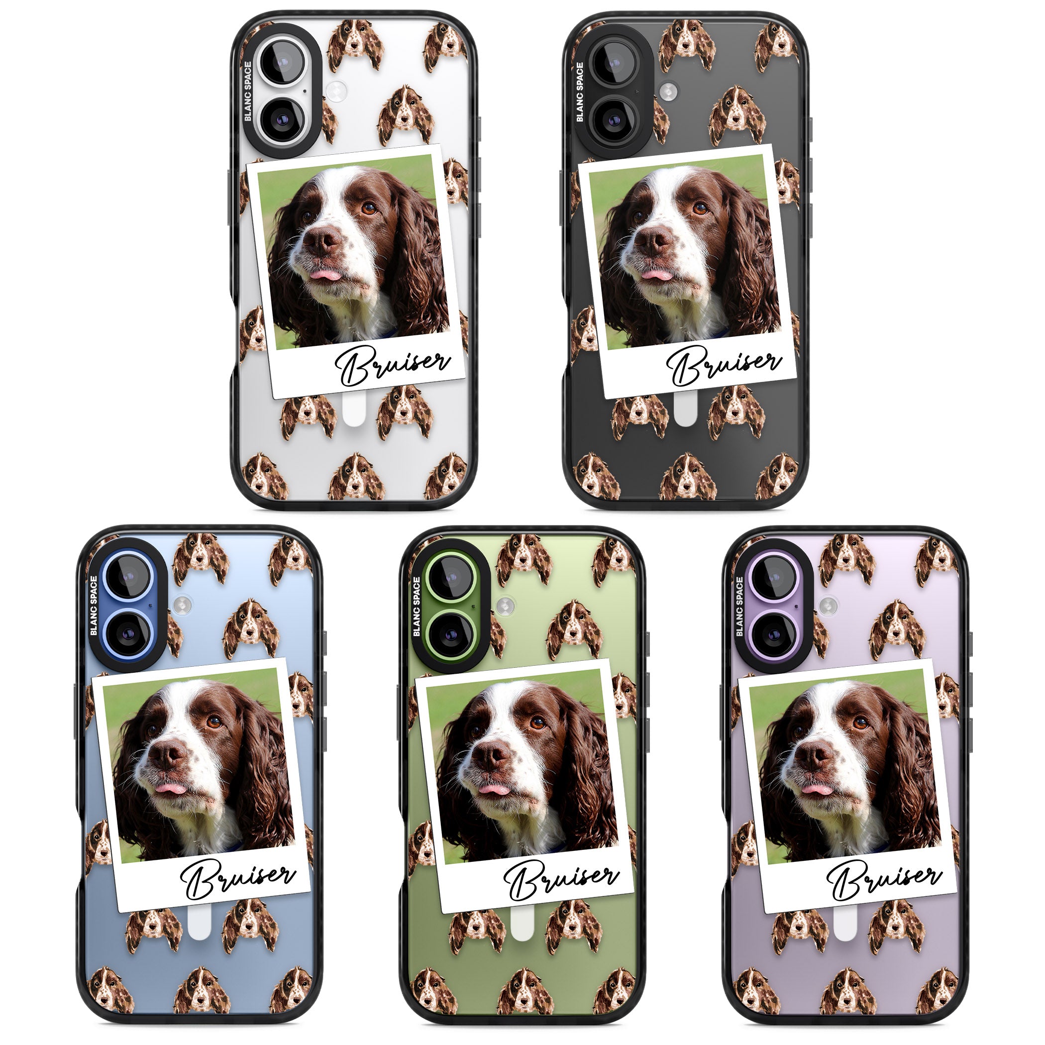 Personalised Springer Spaniel Instant Camera Photo iPhone 17 Impact Pro Black Phone Case APT Impact Protection