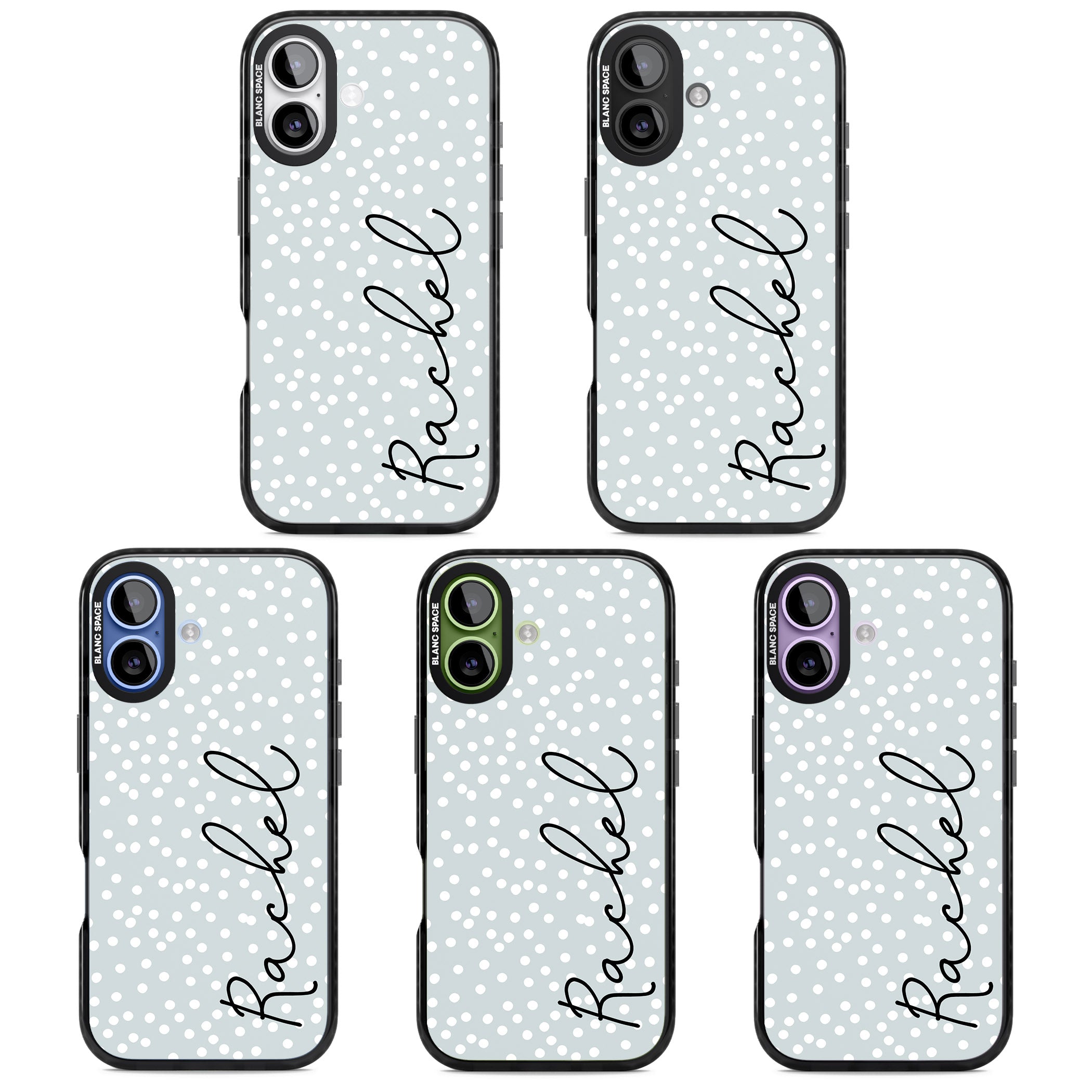 Personalised Vertical Cursive & Dots iPhone 17 Impact Pro Black Phone Case APT Impact Protection