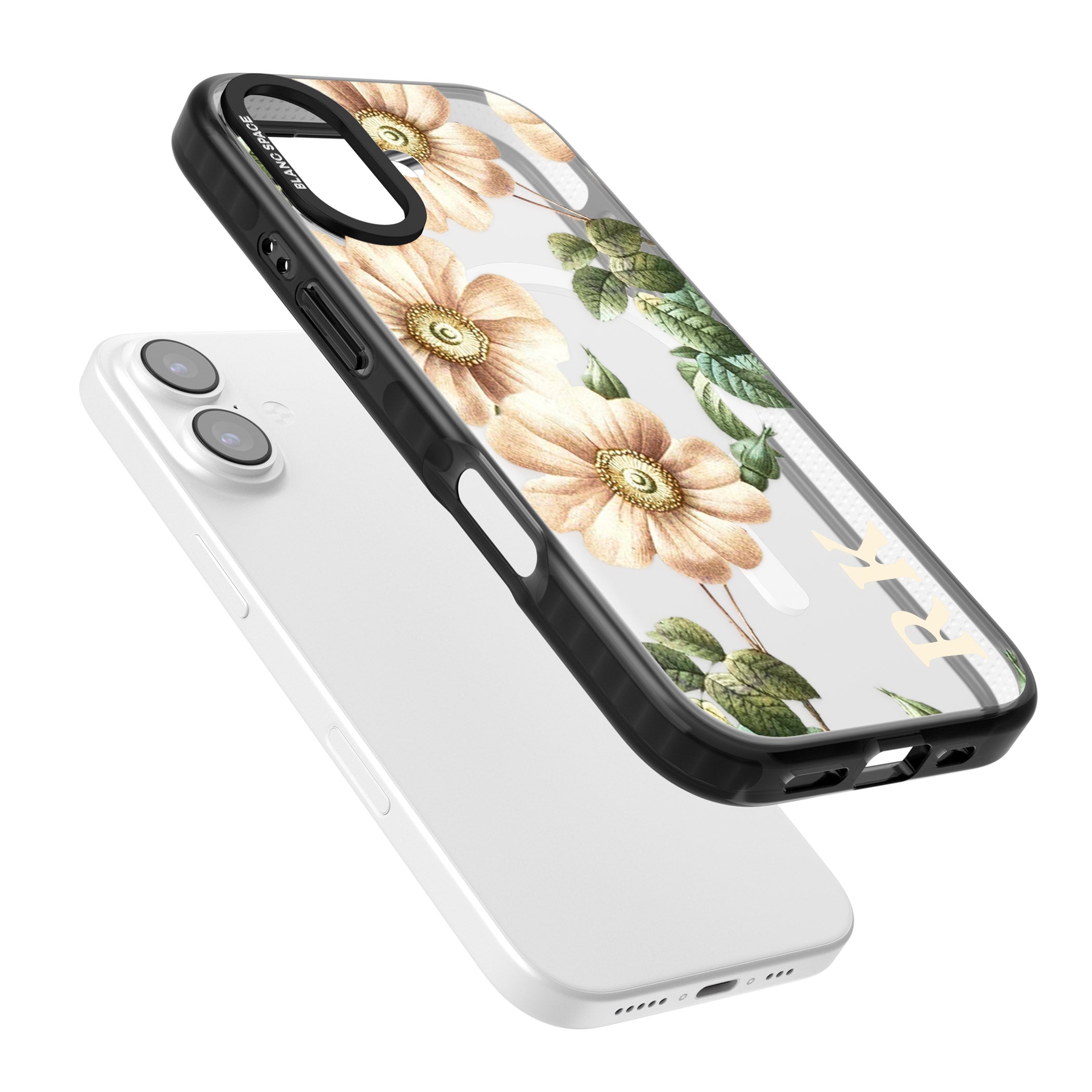 Personalised Vintage Floral Anemone iPhone 17 Impact Pro Black Phone Case Colours