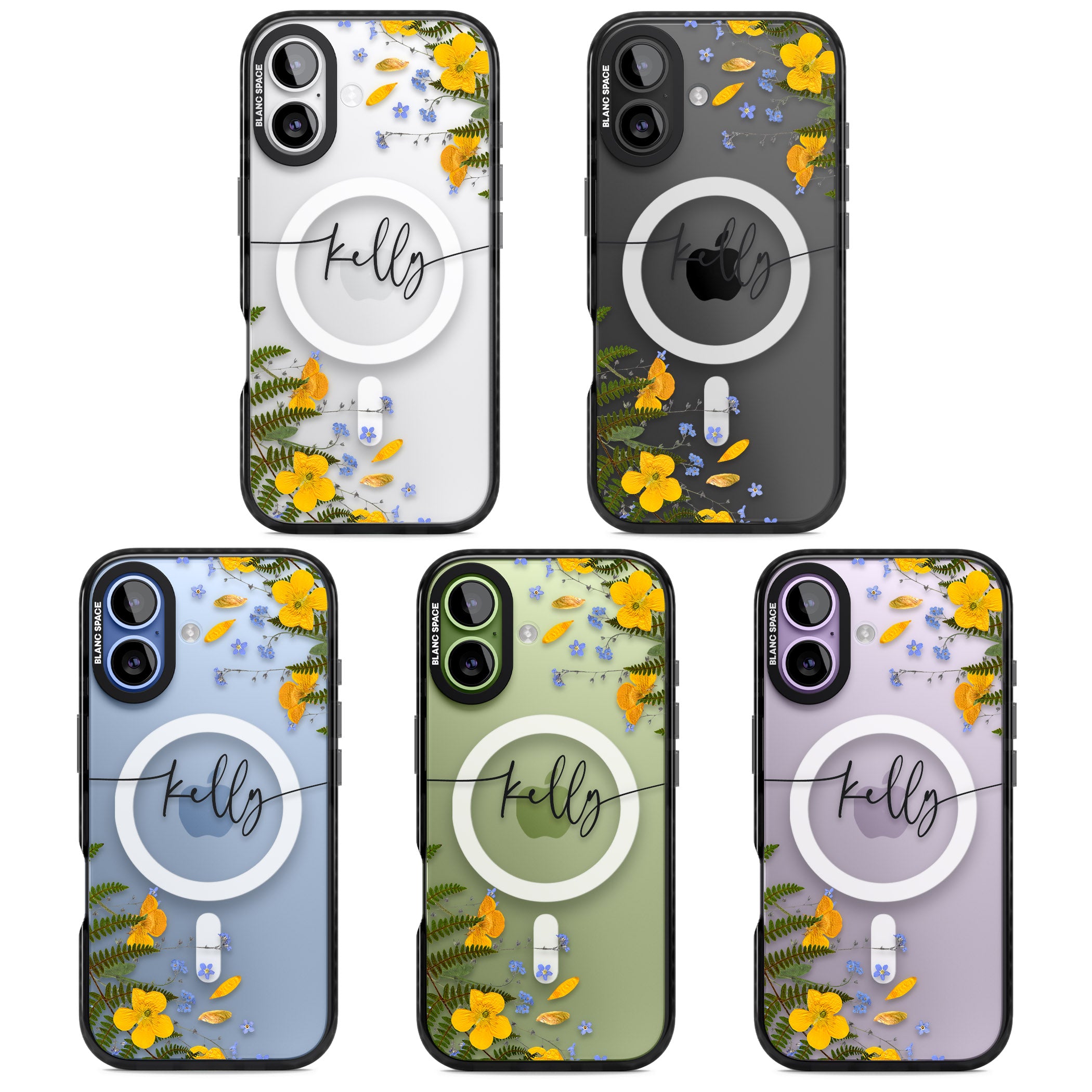 Personalised Ferns & Wildflowers iPhone 17 Impact Pro Black Phone Case APT Impact Protection