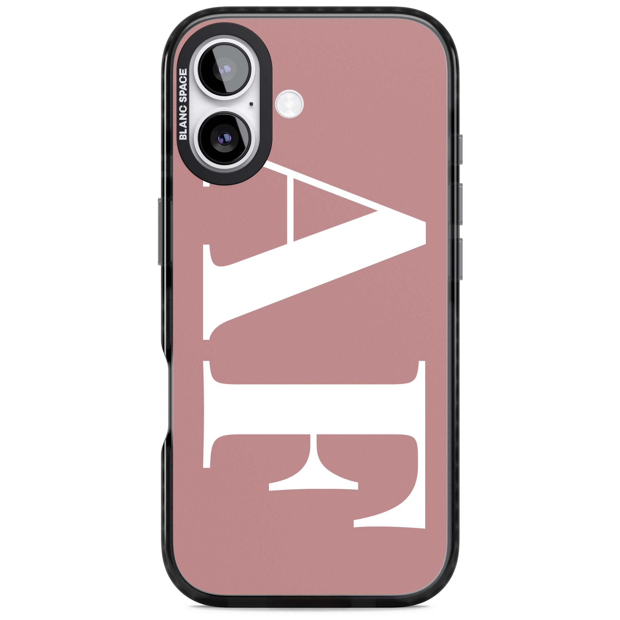 Personalised White & Rose Letters iPhone 17 Impact Pro Black Phone Case