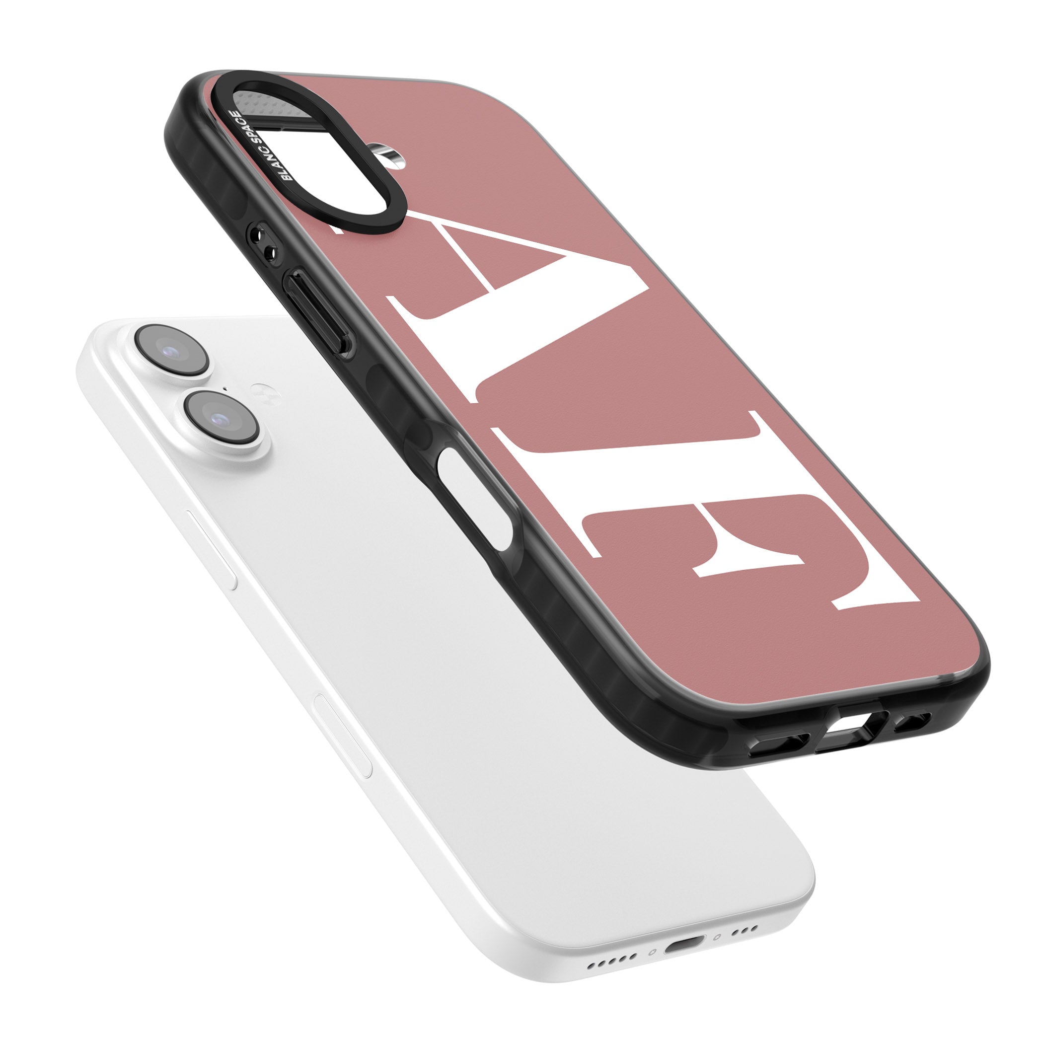 Personalised White & Rose Letters iPhone 17 Impact Pro Black Phone Case Colours