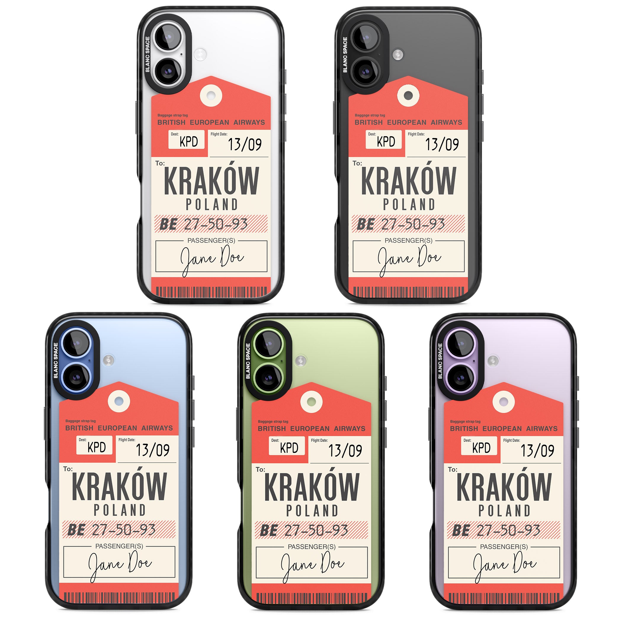 Personalised Vintage Bea Luggage Tag iPhone 17 Impact Pro Black Phone Case APT Impact Protection
