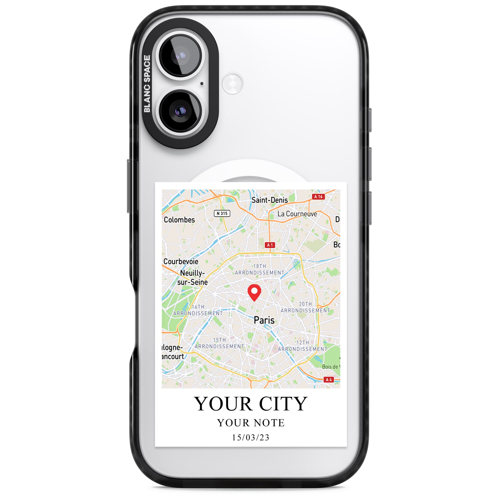 Personalised World Map iPhone 17 Impact Pro Black Phone Case