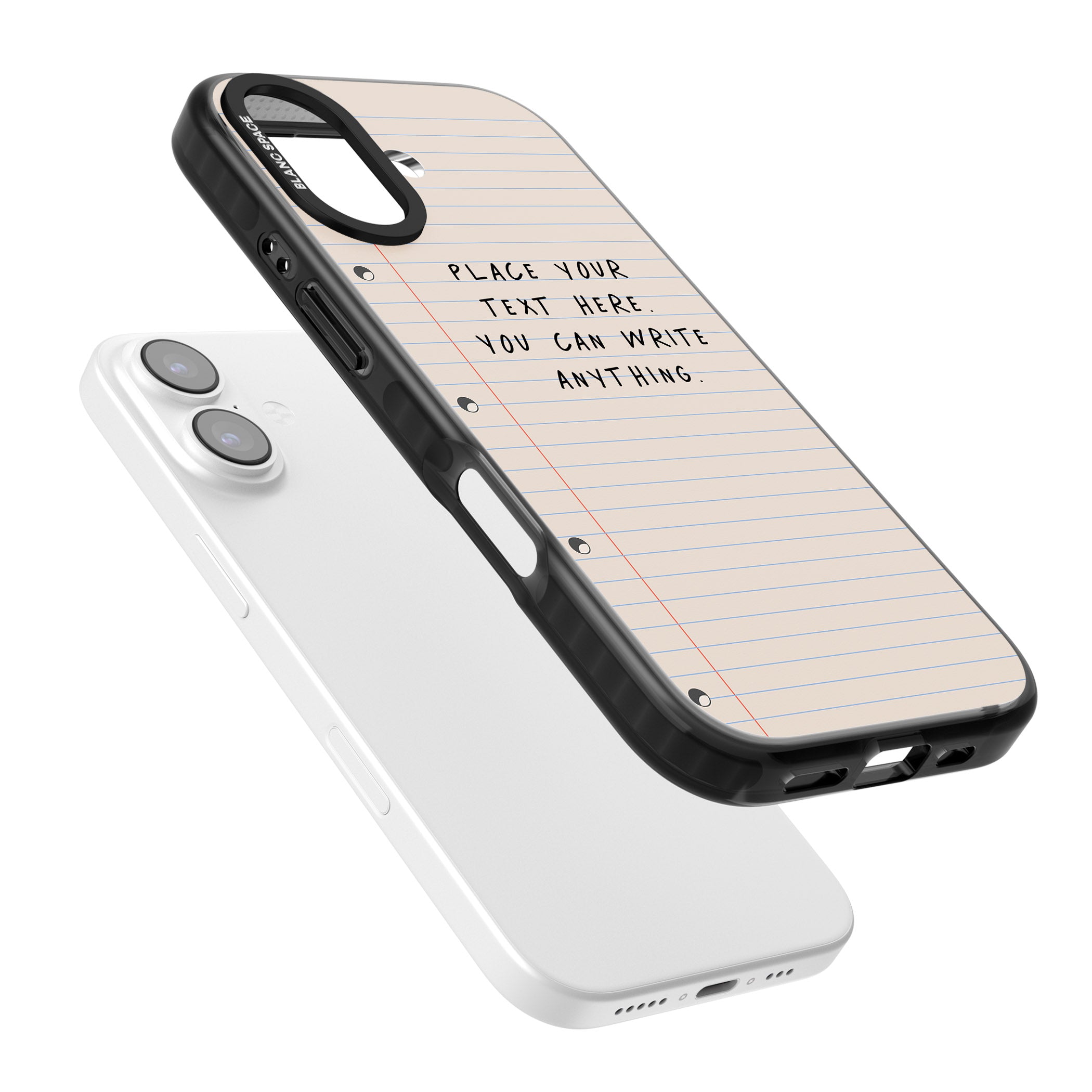 Personalised Lined Paper iPhone 17 Impact Pro Black Phone Case Colours