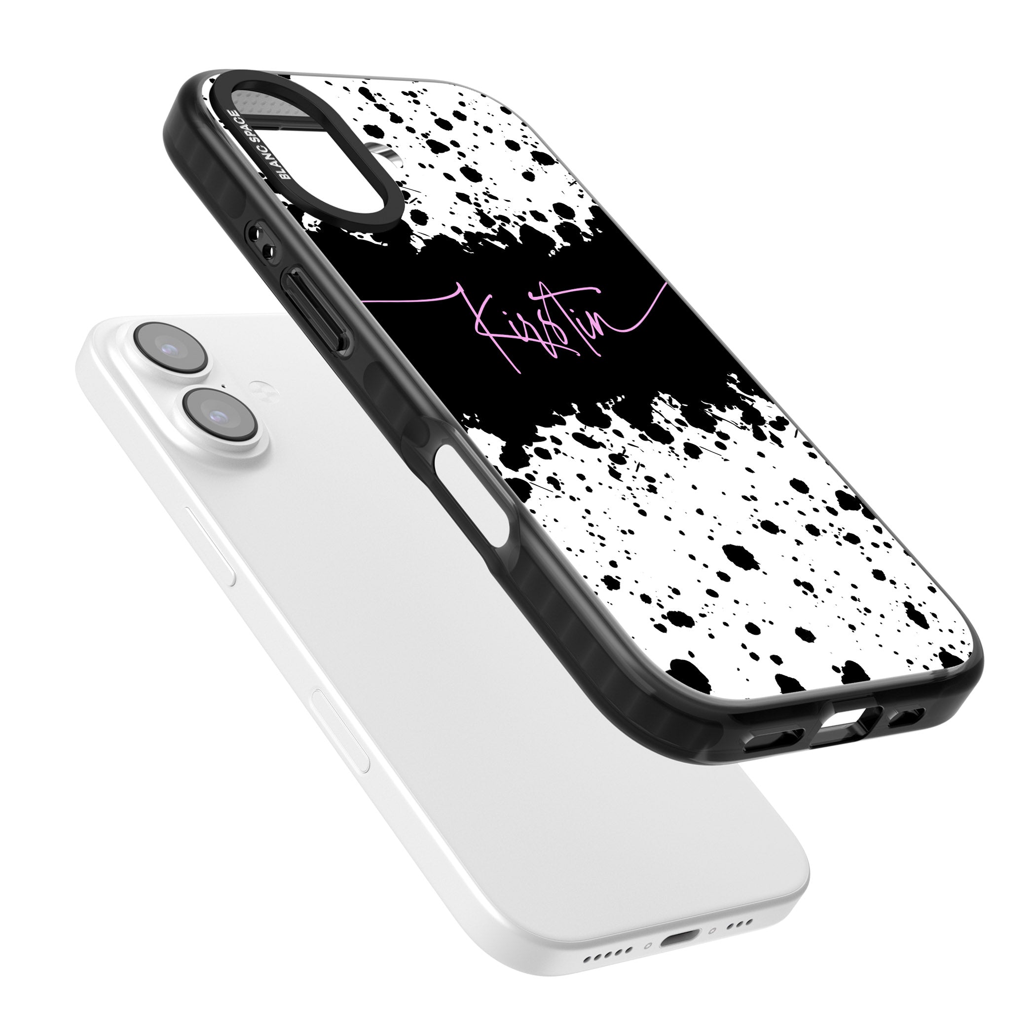 Personalised Bold Paint Splatters iPhone 17 Impact Pro Black Phone Case Colours
