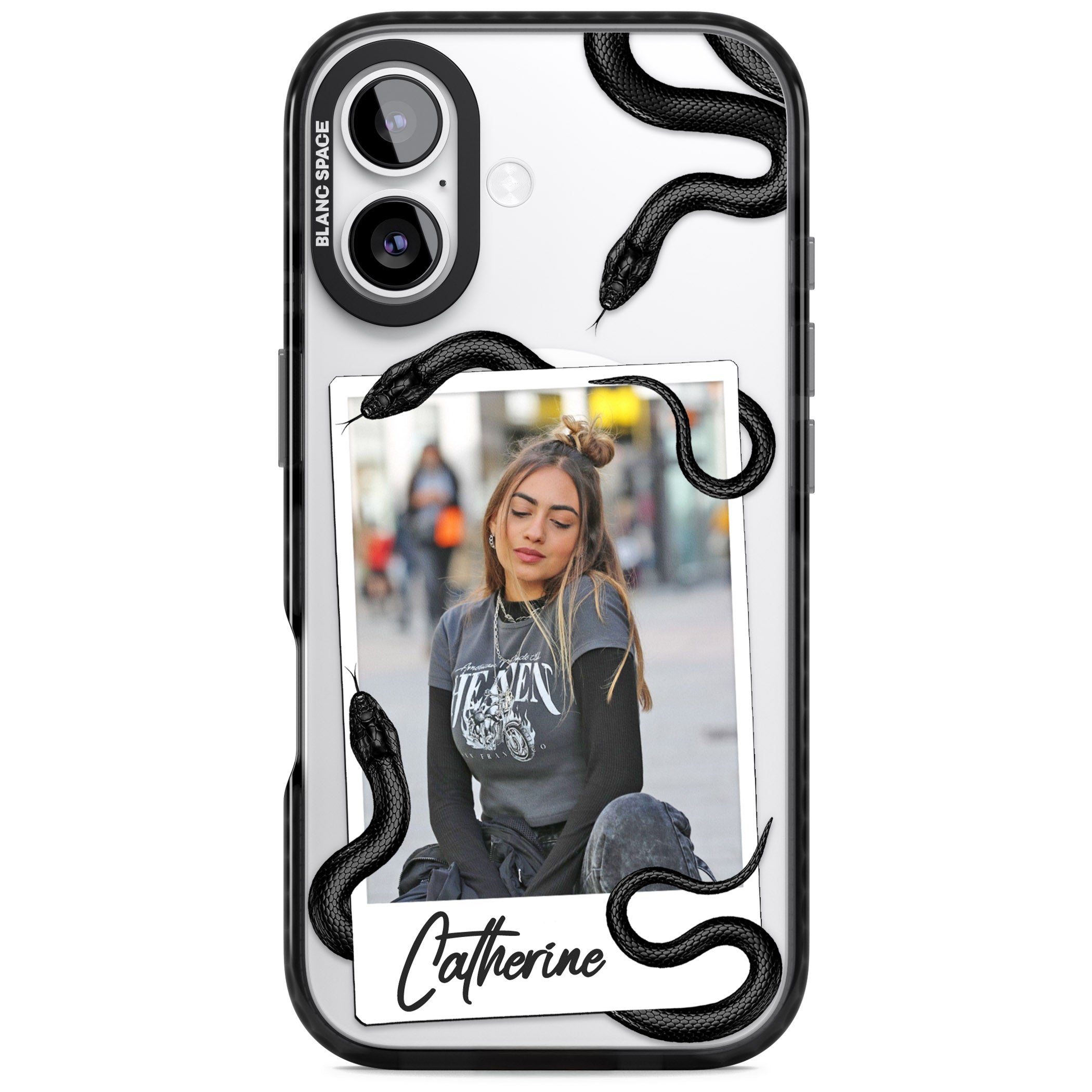 Personalised Snake Instant Photo iPhone 17 Impact Pro Black Phone Case