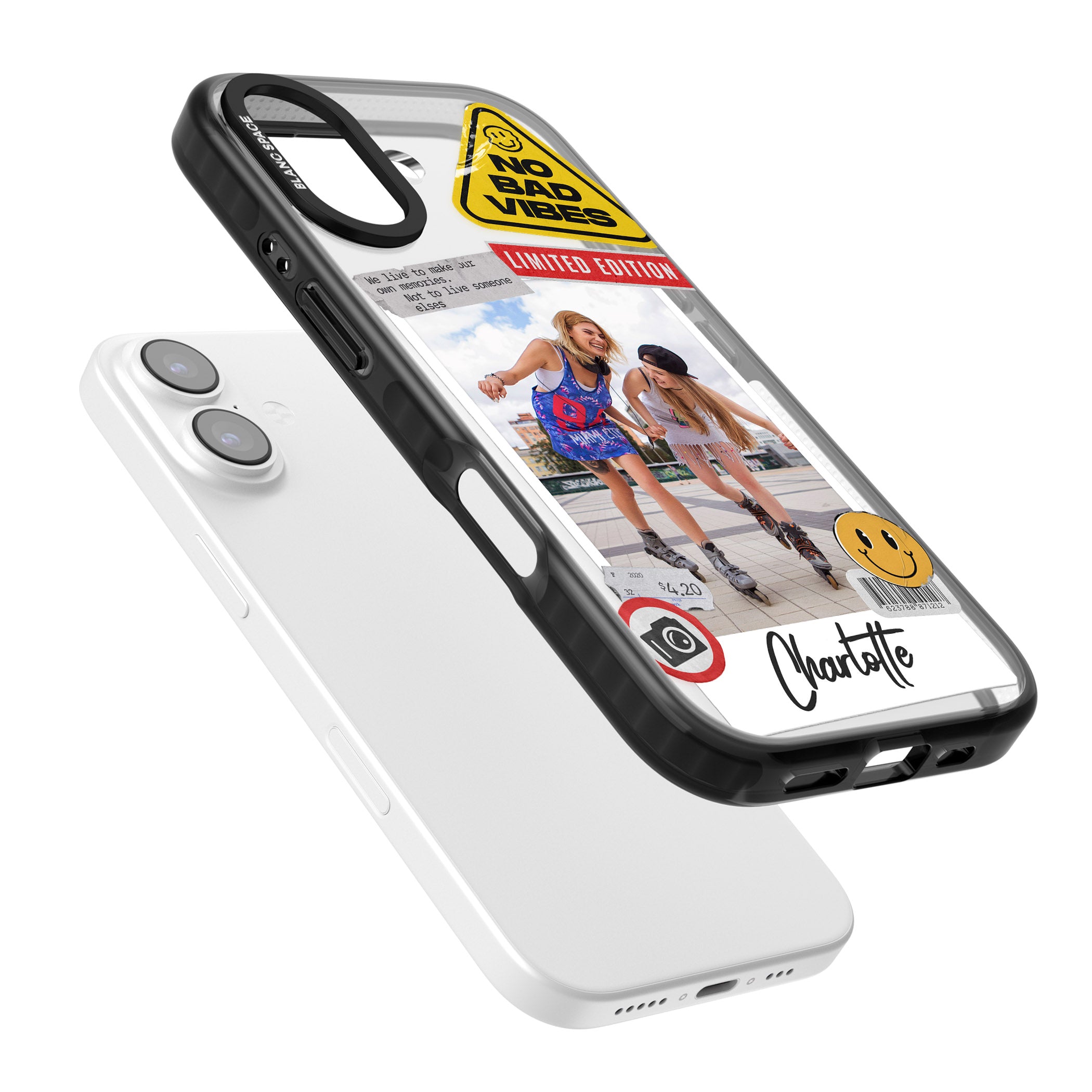 Personalised Sticker Mix Instant Photo iPhone 17 Impact Pro Black Phone Case Colours