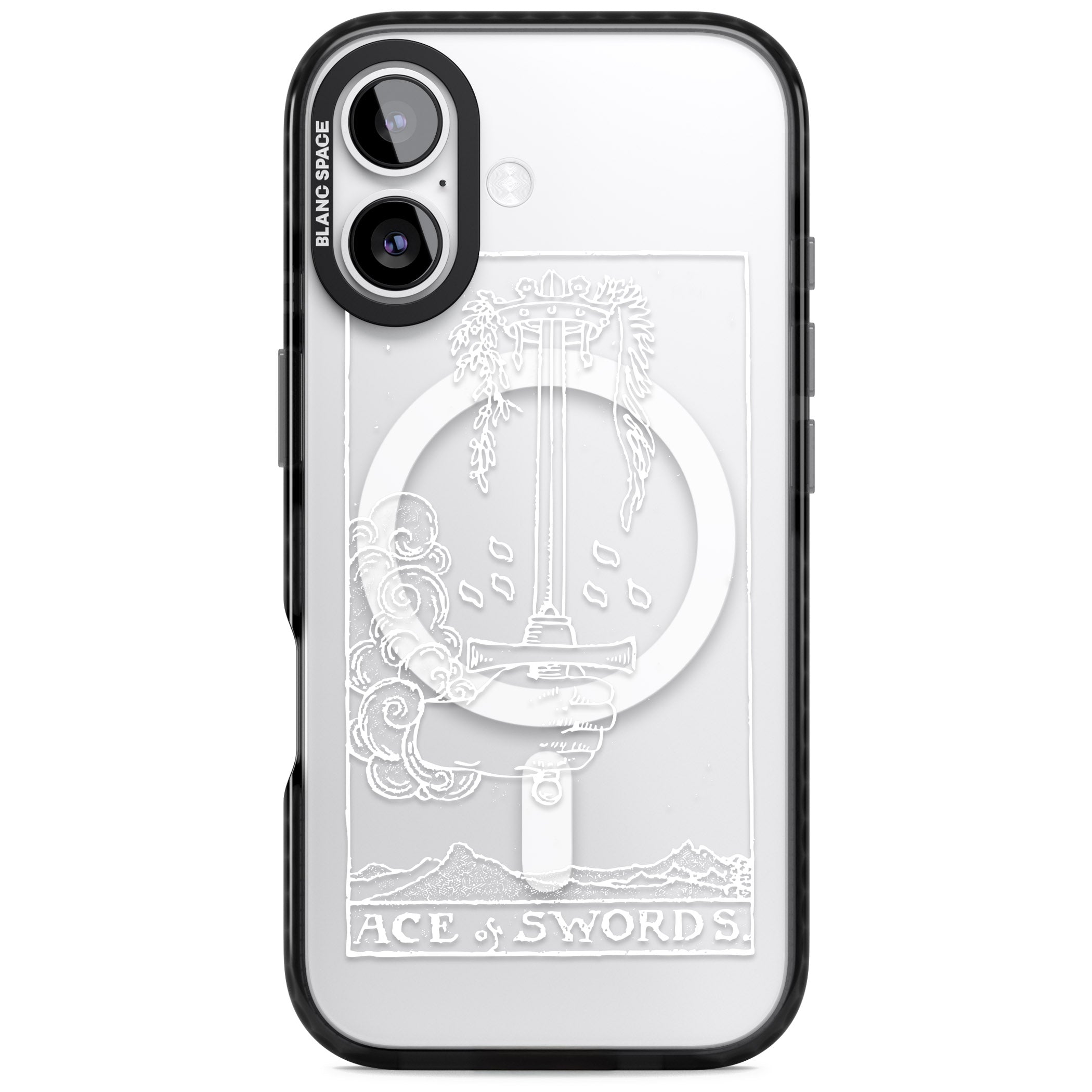 Personalised Ace Of Swords Tarot Card (White) iPhone 17 Impact Pro Black Phone Case