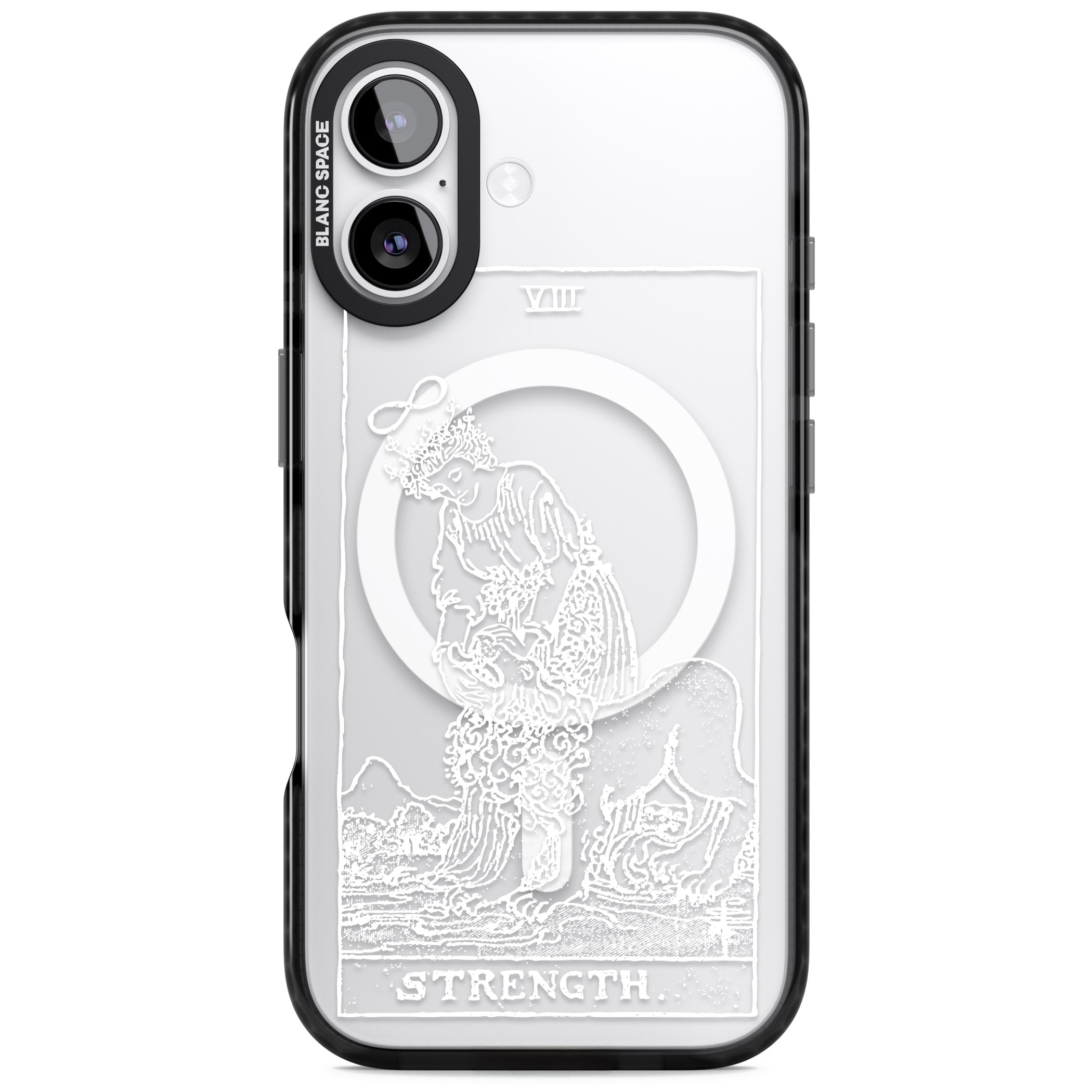 Personalised Strength Tarot Card (White) iPhone 17 Impact Pro Black Phone Case