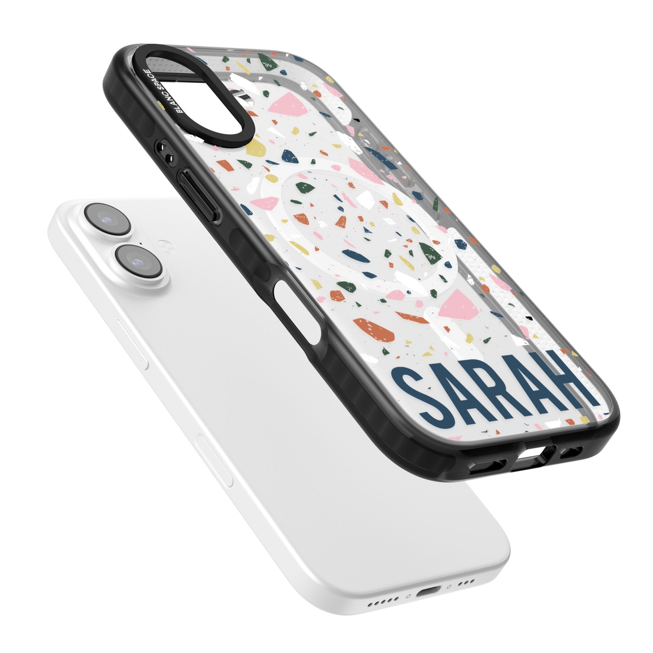 Personalised Terrazzo iPhone 17 Impact Pro Black Phone Case Colours