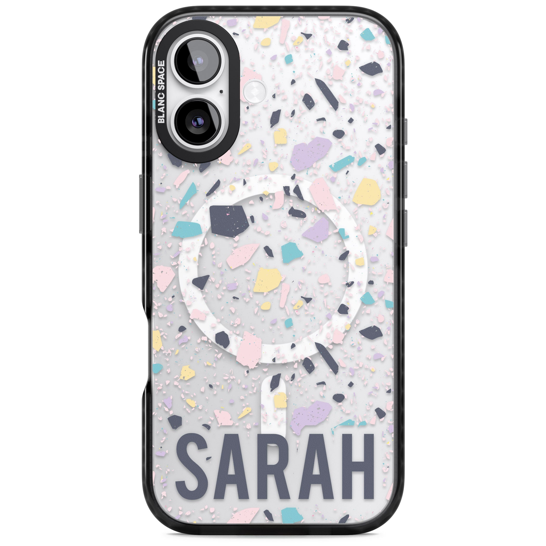 Personalised Pastel Terrazzo iPhone 17 Impact Pro Black Phone Case