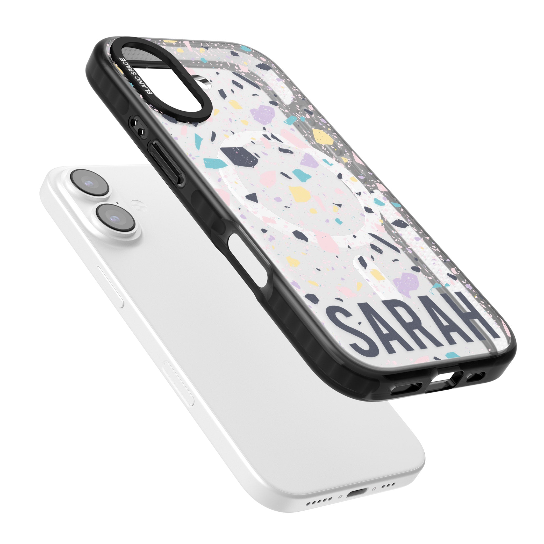 Personalised Pastel Terrazzo iPhone 17 Impact Pro Black Phone Case Colours