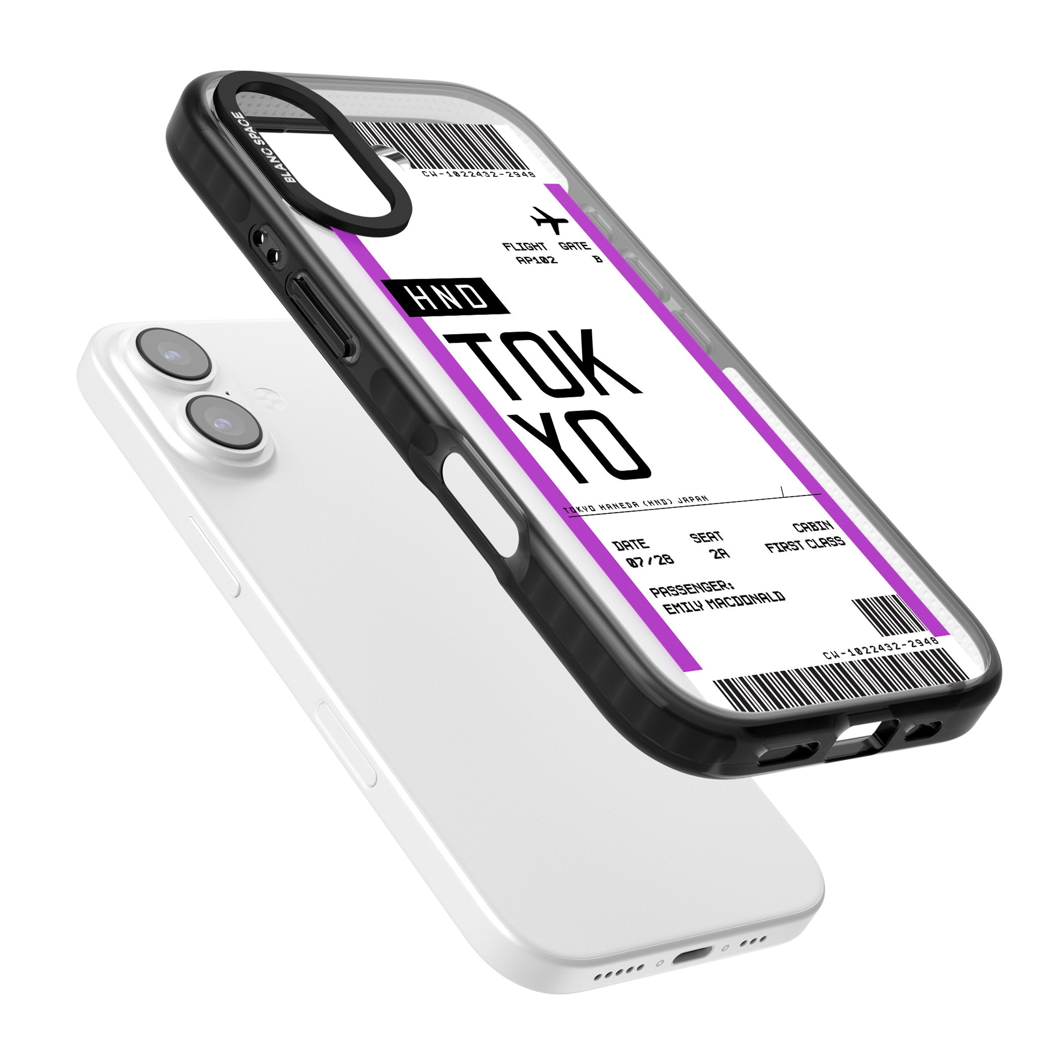 Personalised Tokyo Boarding Pass iPhone 17 Impact Pro Black Phone Case Colours