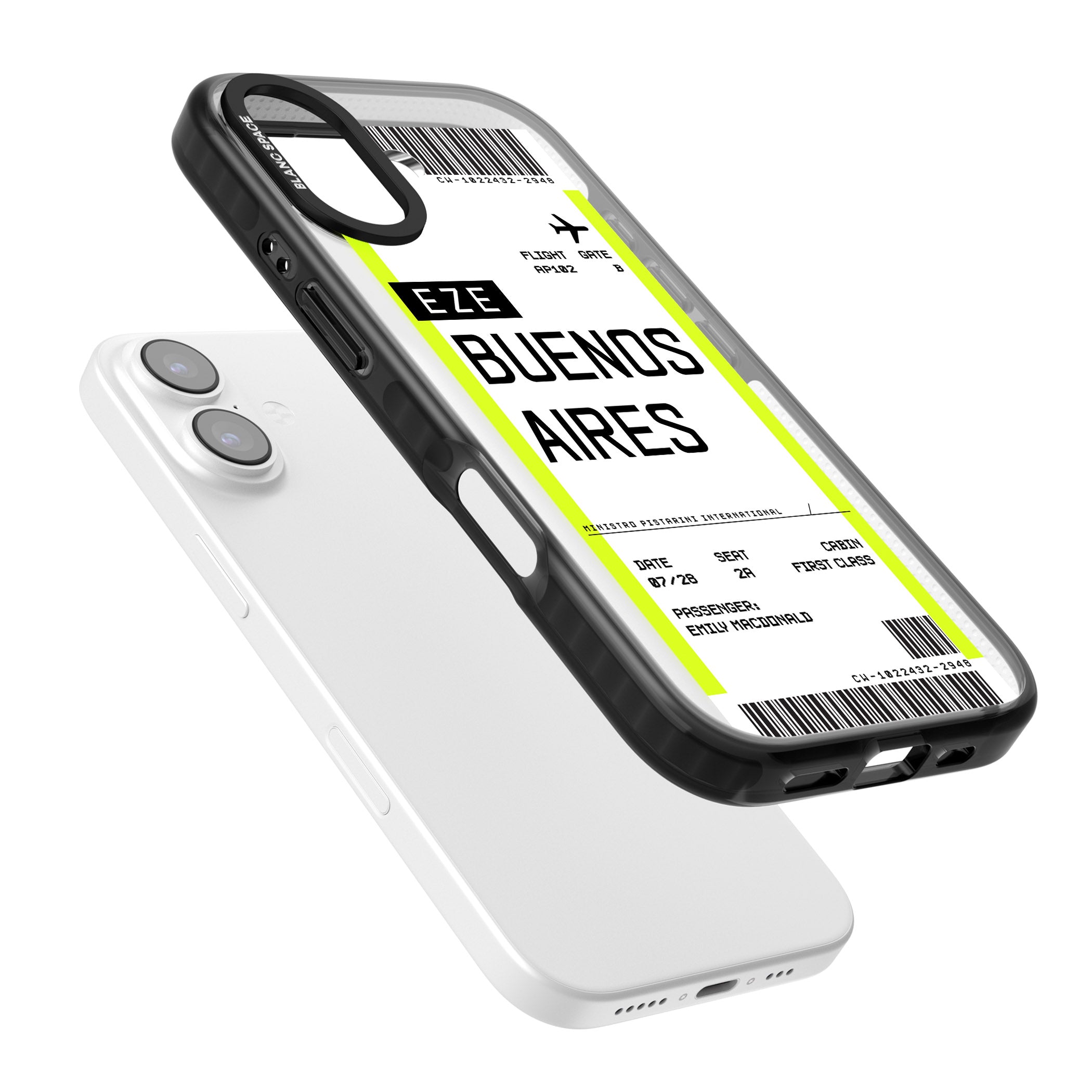 Personalised Buenos Aires Boarding Pass iPhone 17 Impact Pro Black Phone Case Colours