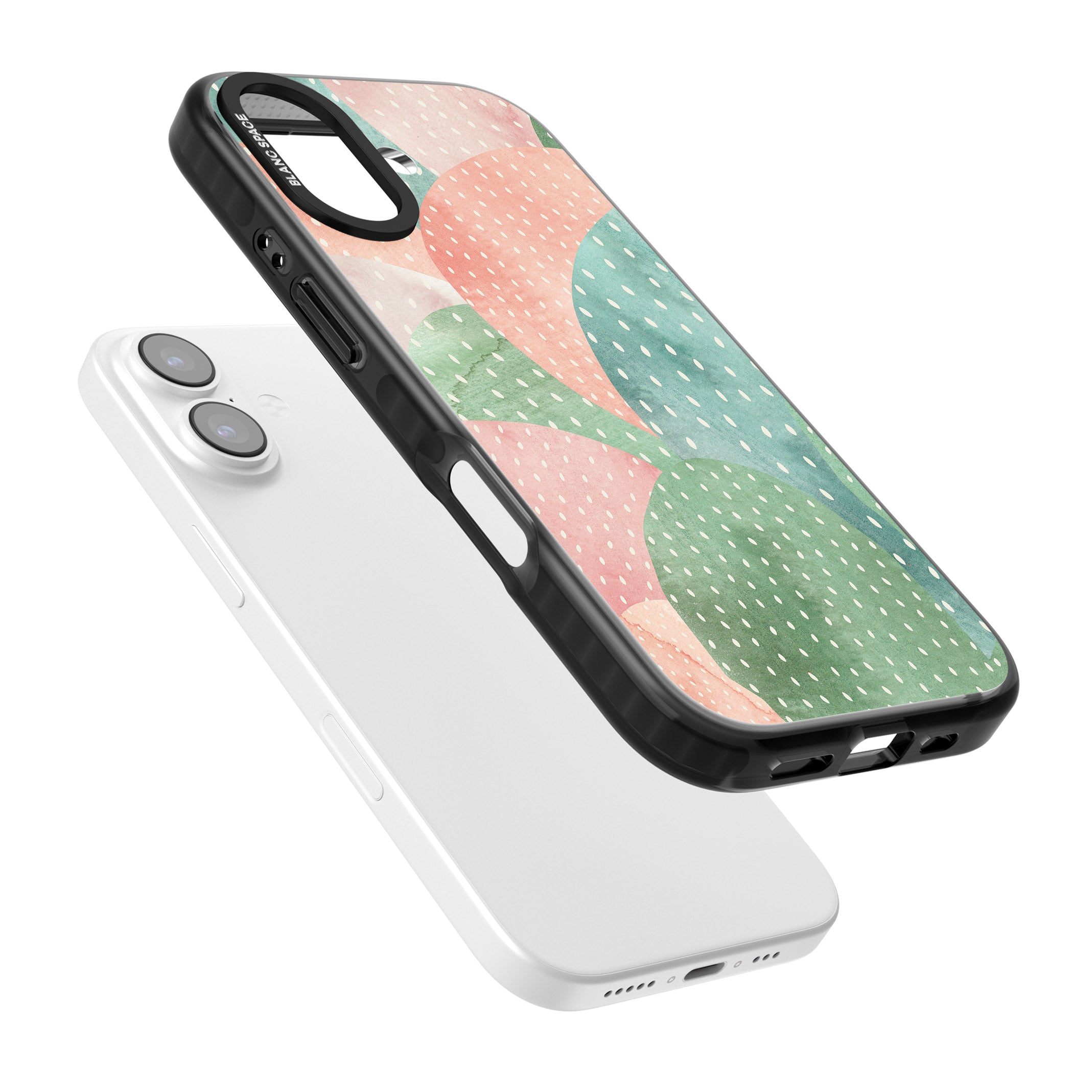 Pastel Cacti Pattern iPhone 17 Impact Pro Black Phone Case Colours