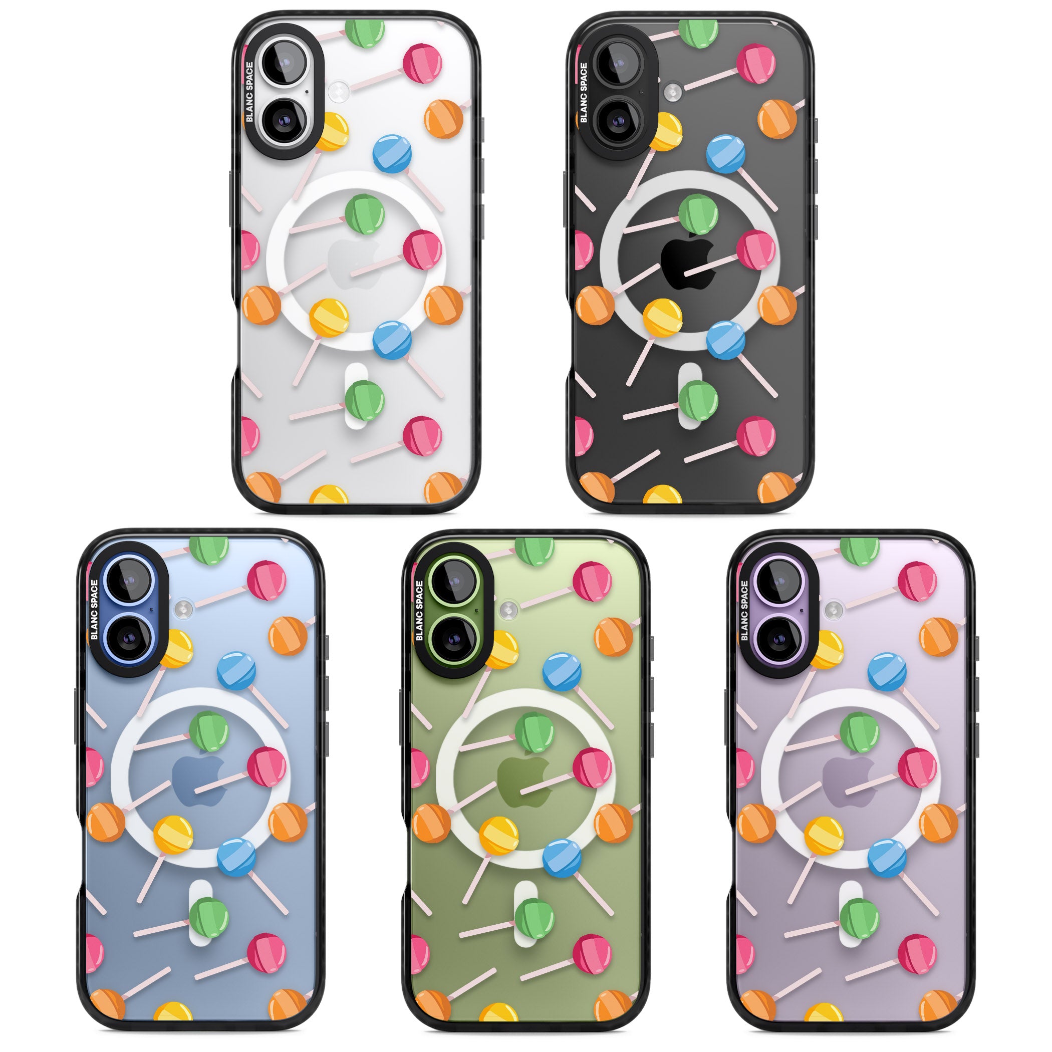 Lollipop Pattern iPhone 17 Impact Pro Black Phone Case APT Impact Protection