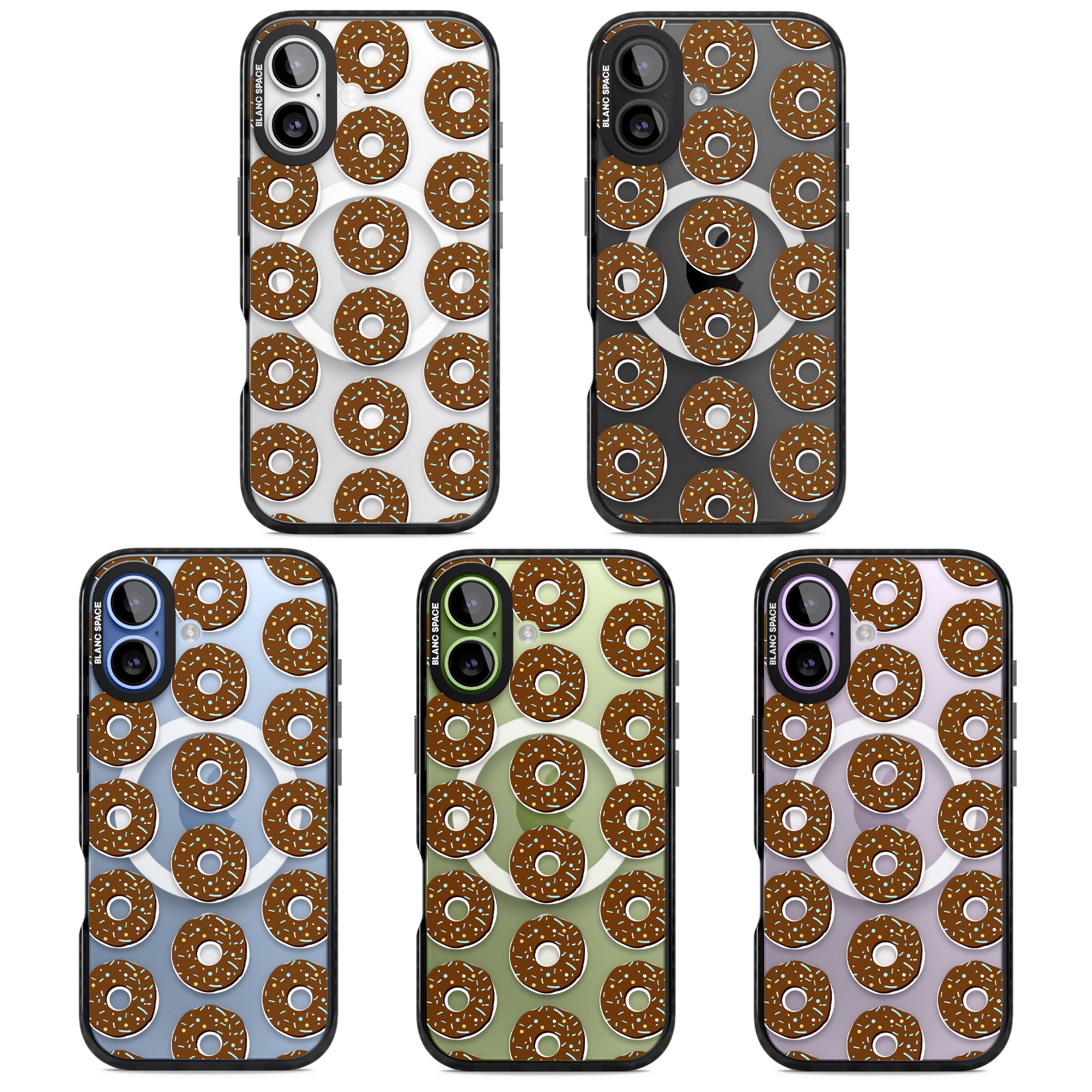 Chocolate Donut Pattern iPhone 17 Impact Pro Black Phone Case APT Impact Protection