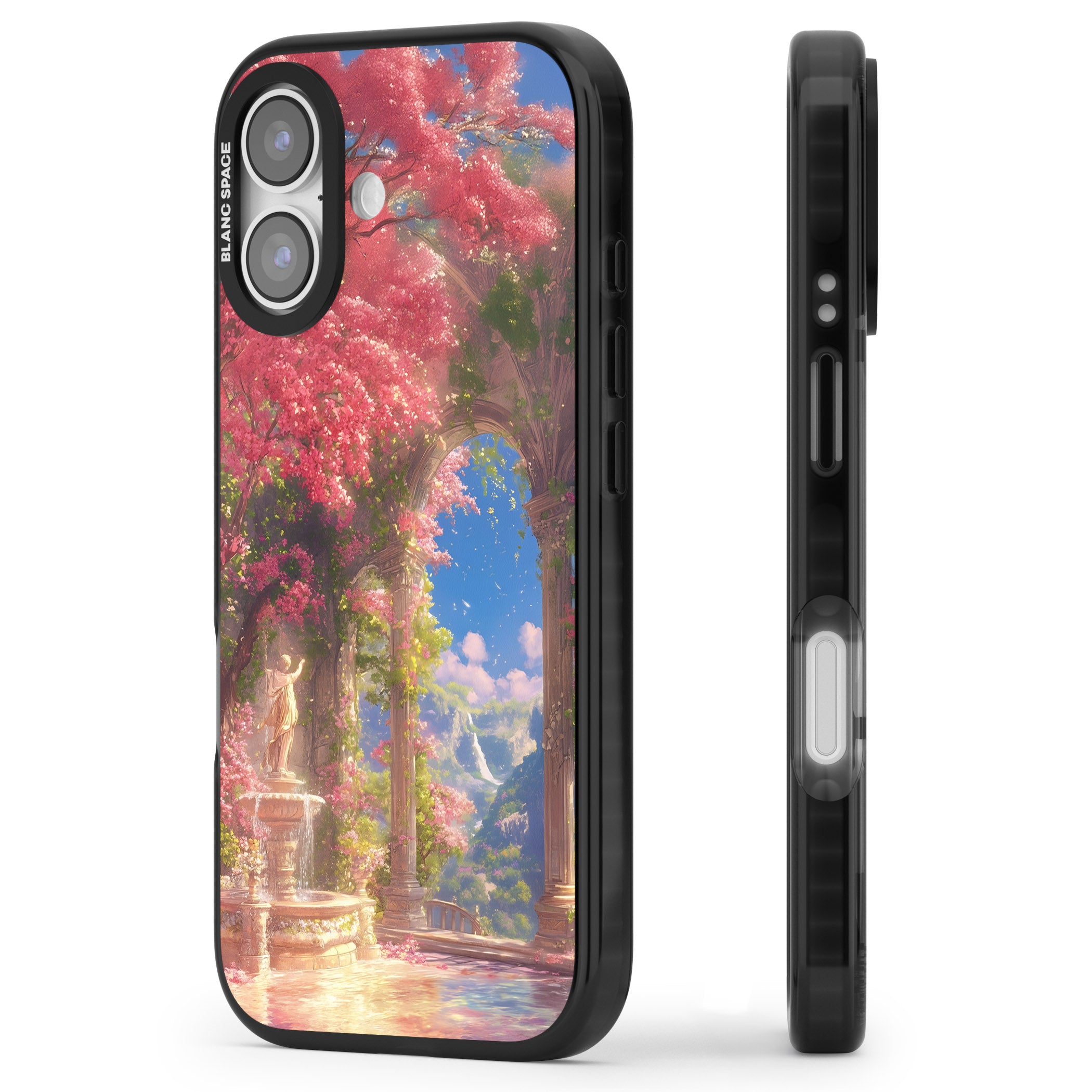 Castle Blossom iPhone 17 Impact Pro Black Phone Case Side Profile