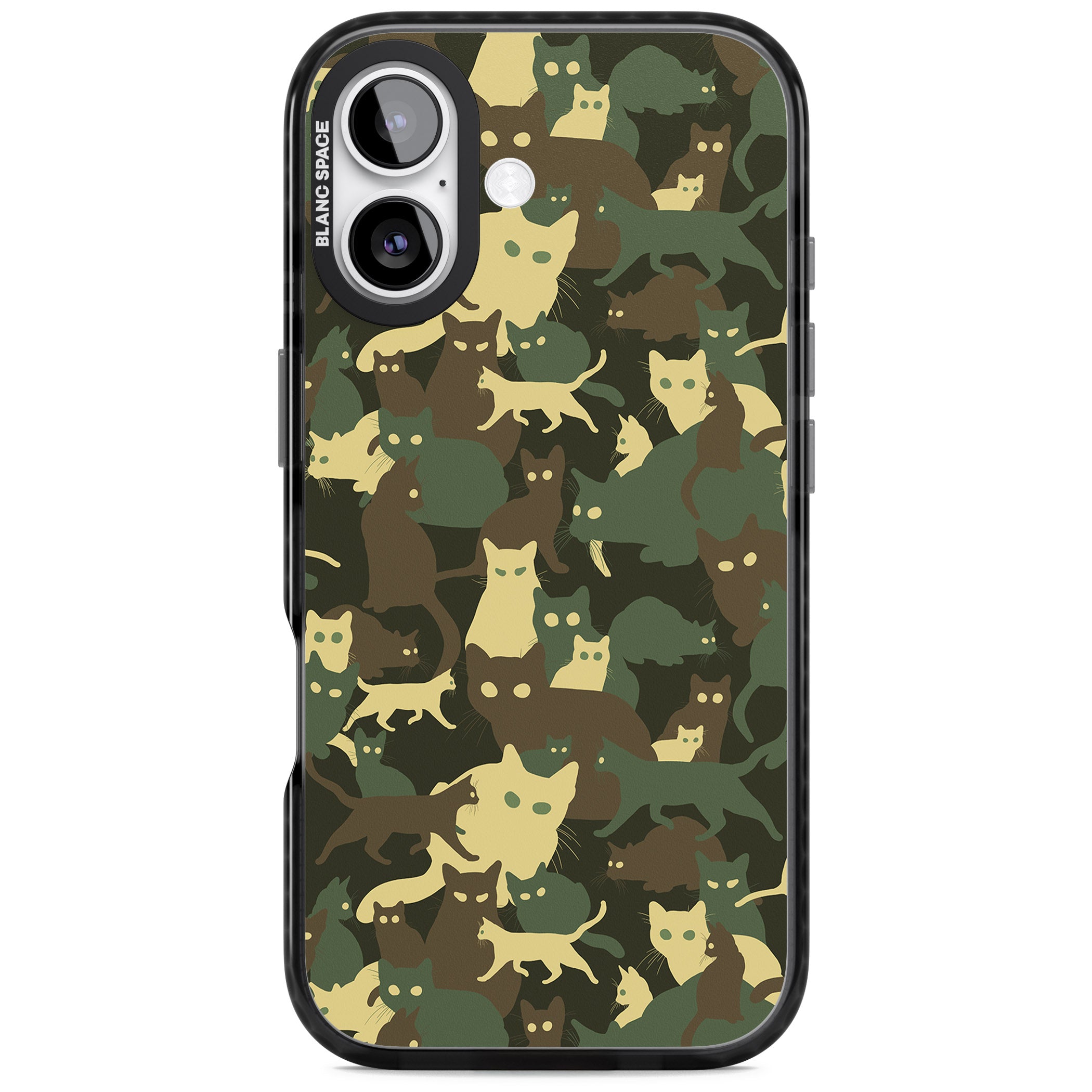 Forest Cat Camo iPhone 17 Impact Pro Black Phone Case