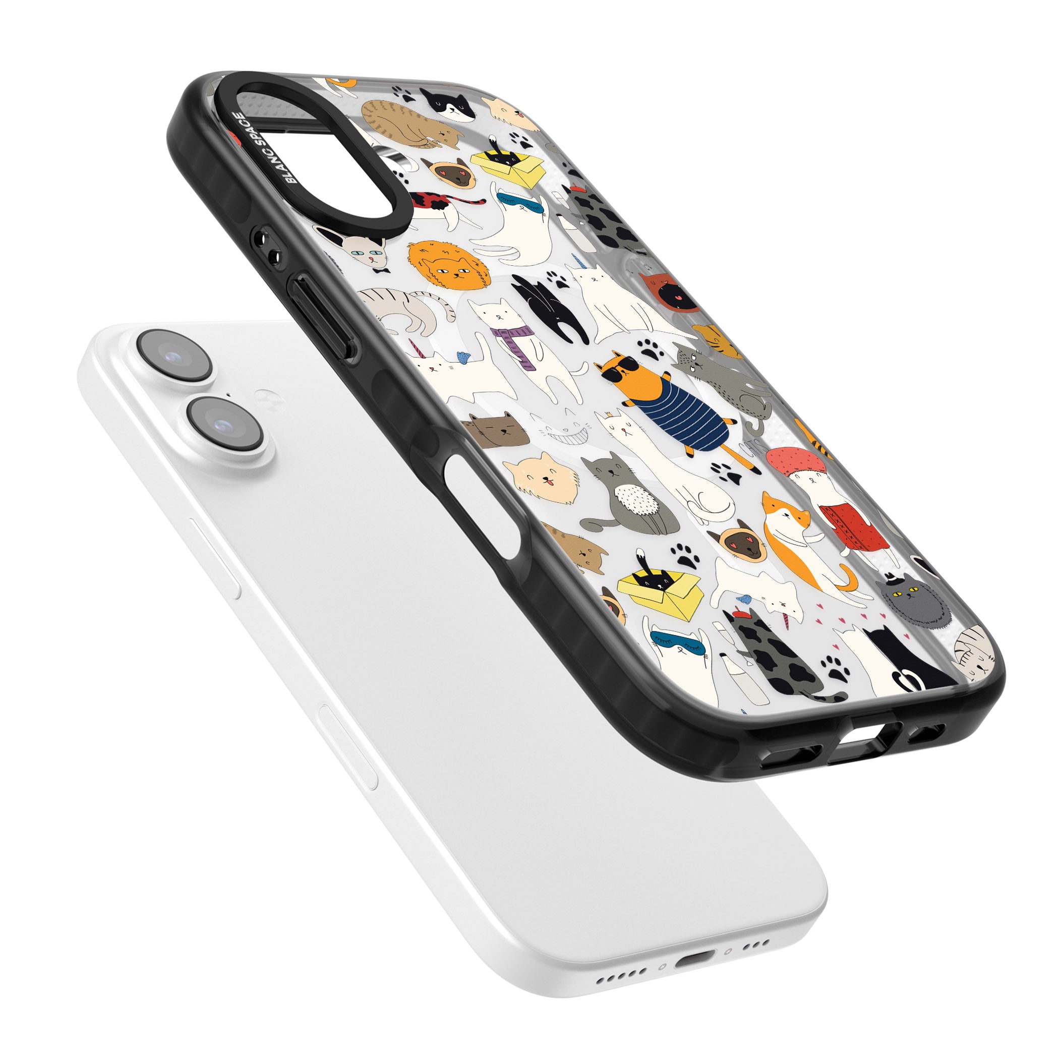 Cartoon Cat Collage iPhone 17 Impact Pro Black Phone Case Colours