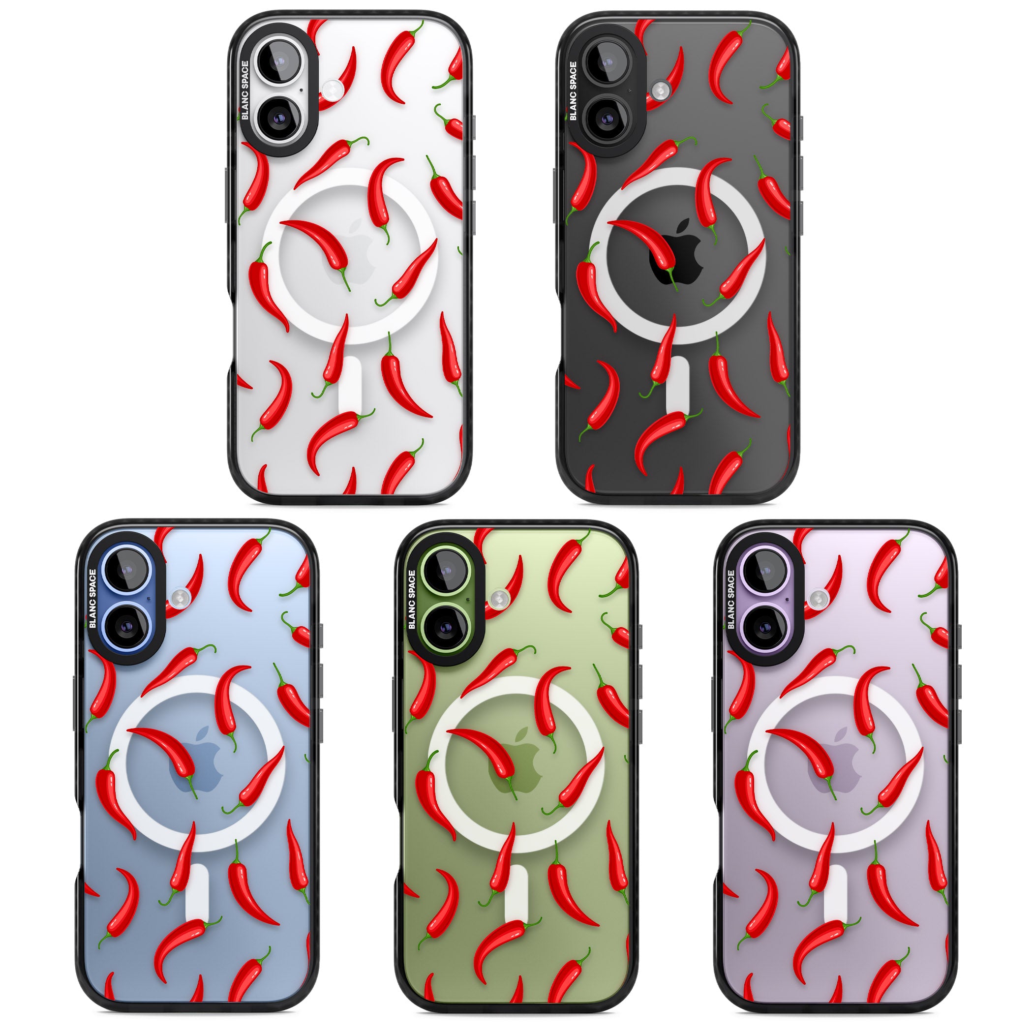 Chilli Pattern iPhone 17 Impact Pro Black Phone Case APT Impact Protection