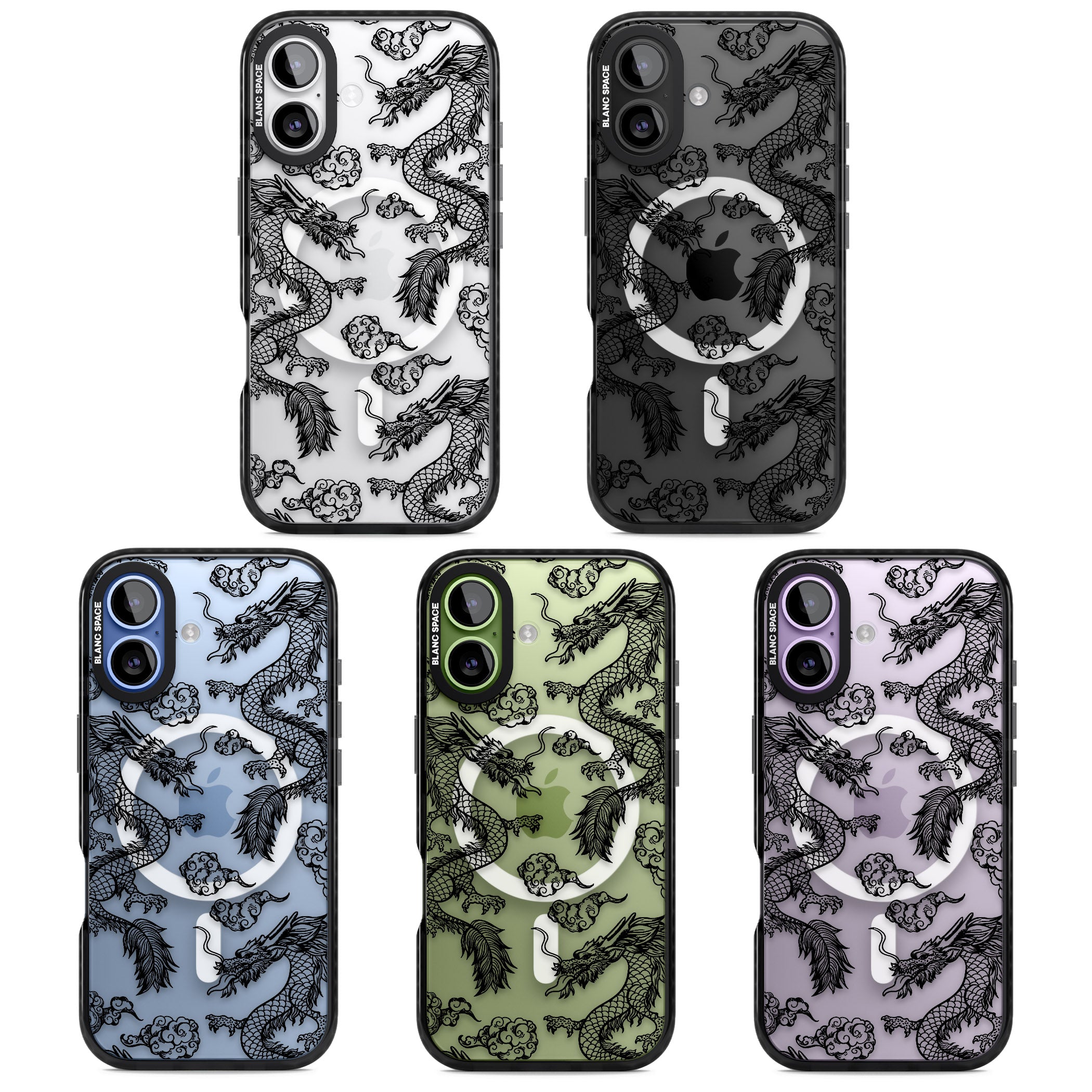 Black Dragon Pattern iPhone 17 Impact Pro Black Phone Case APT Impact Protection