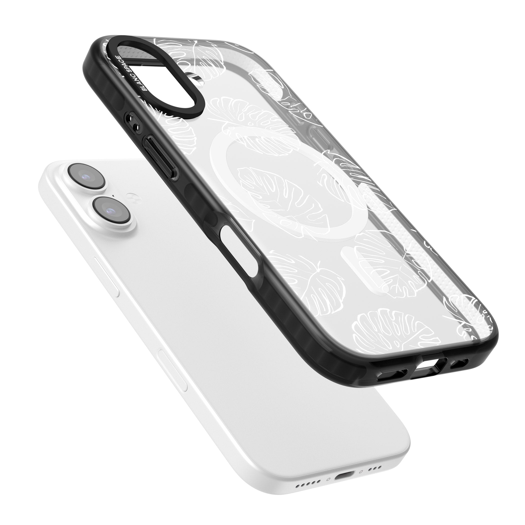 Monstera Outline iPhone 17 Impact Pro Black Phone Case Colours