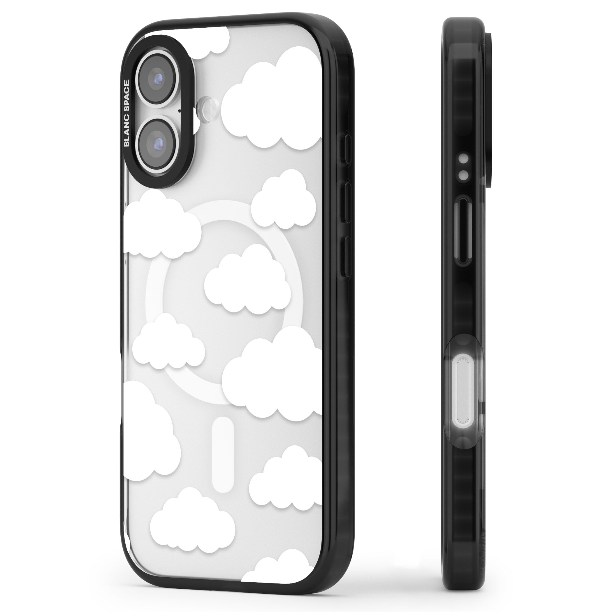 Cloud Pattern iPhone 17 Impact Pro Black Phone Case Side Profile
