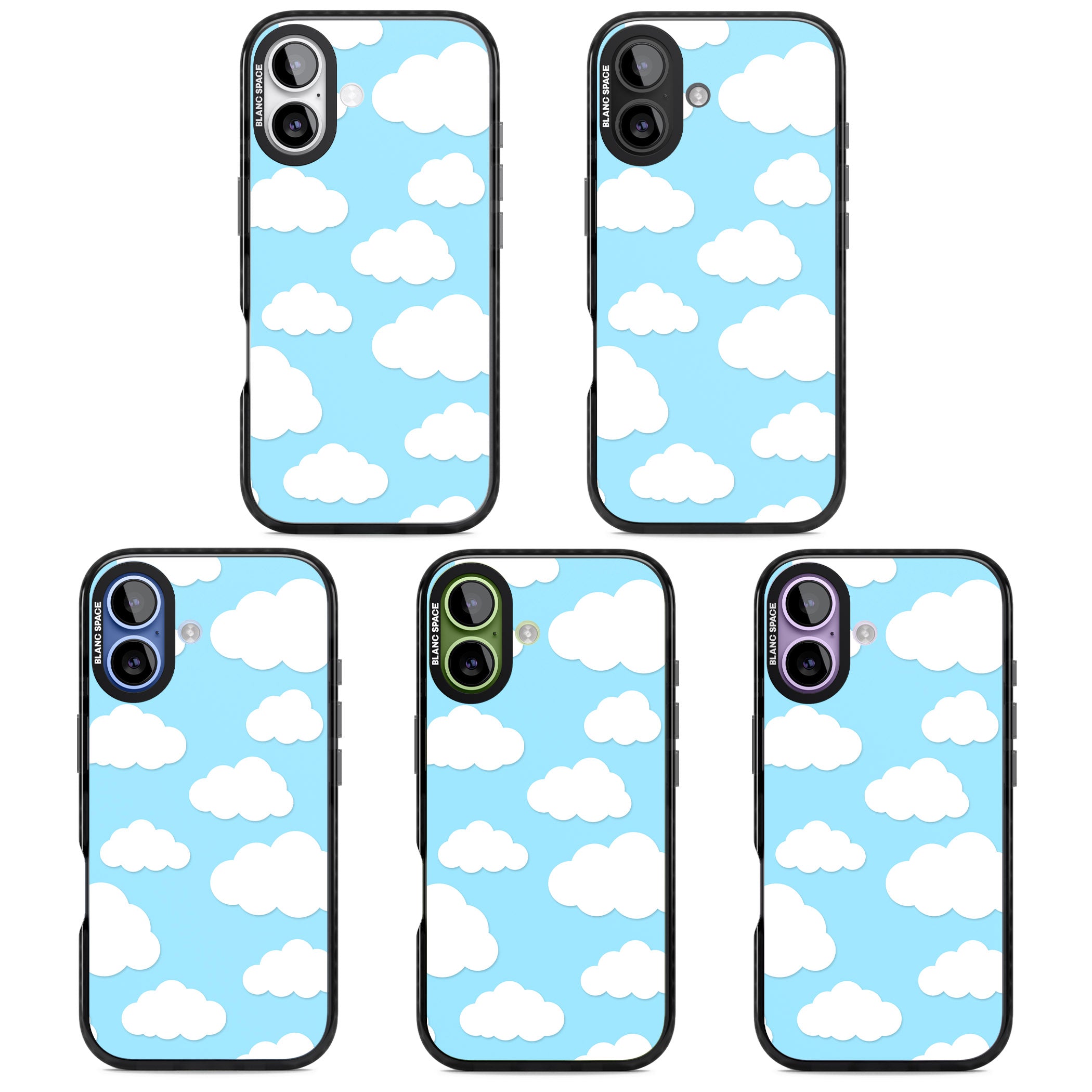Blue Sky & Clouds Pattern iPhone 17 Impact Pro Black Phone Case APT Impact Protection
