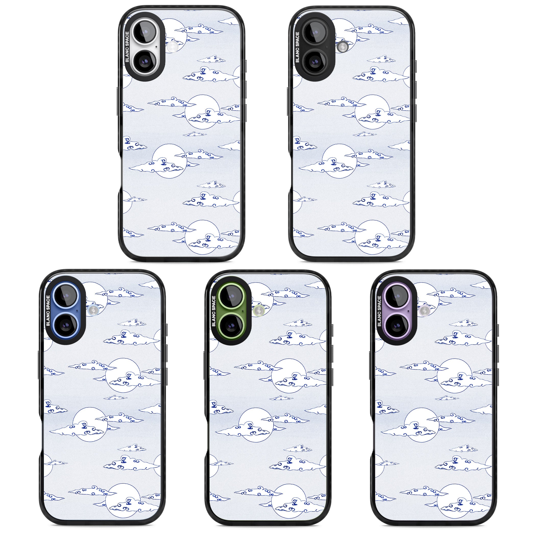 Moon & Clouds iPhone 17 Impact Pro Black Phone Case APT Impact Protection