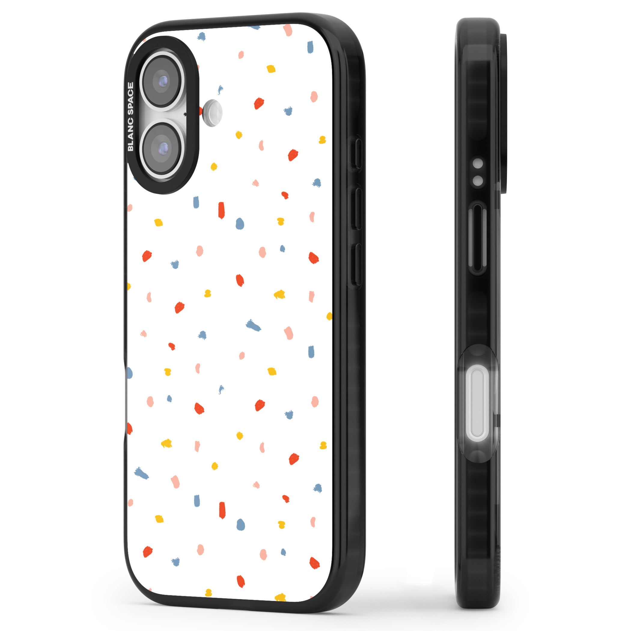 Confetti Speckle iPhone 17 Impact Pro Black Phone Case Side Profile