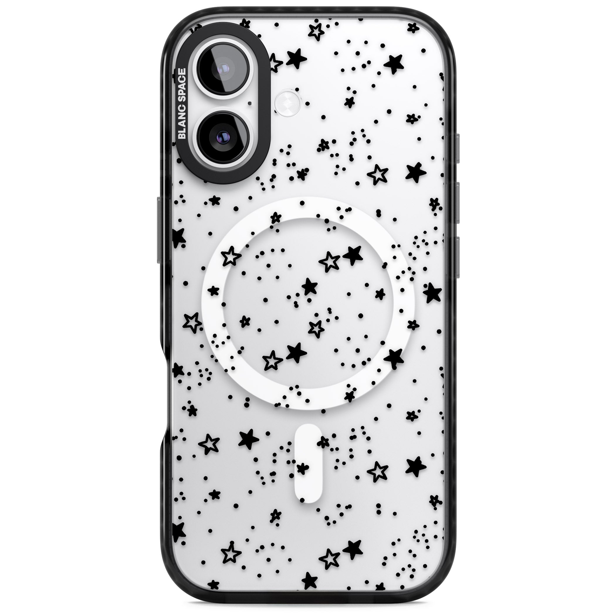 Black Star Speckle iPhone 17 Impact Pro Black Phone Case