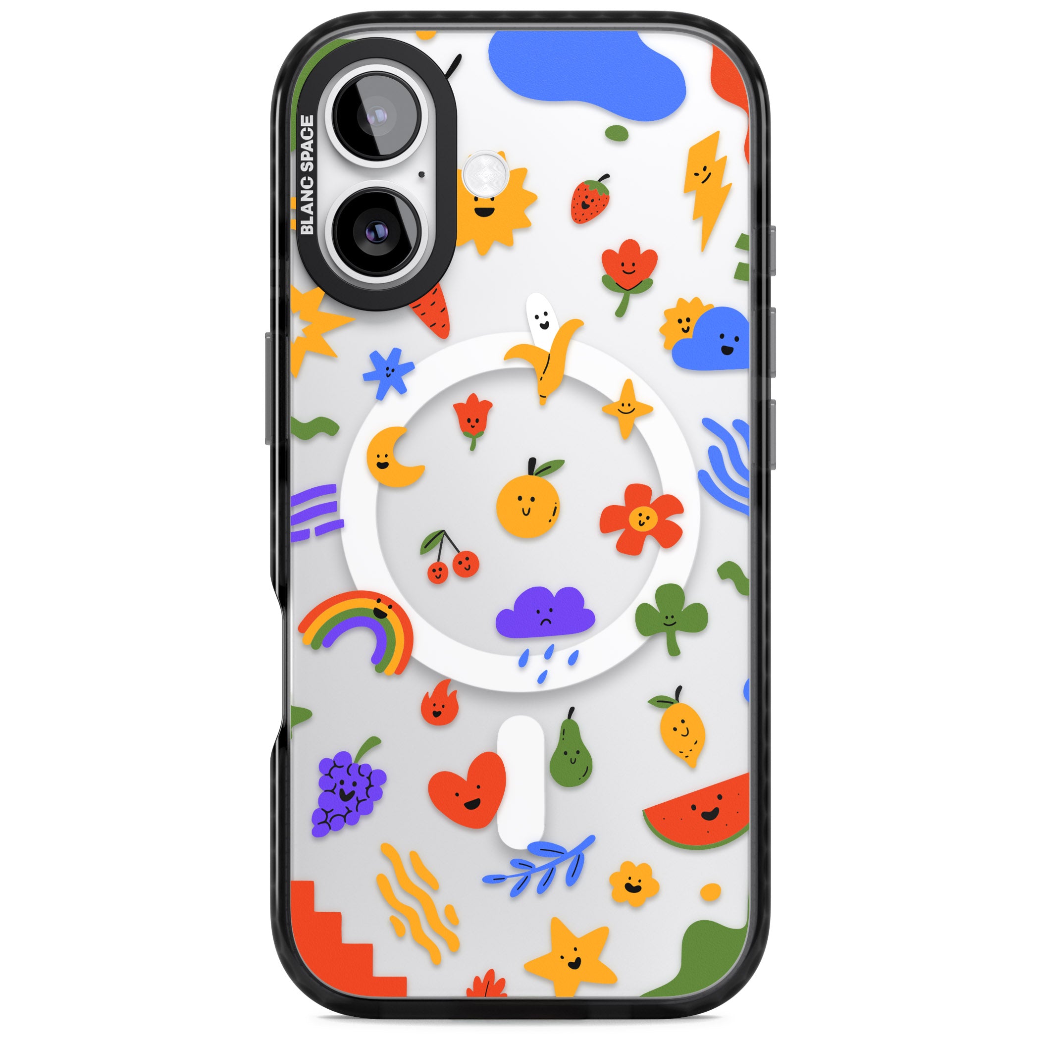 Quirky Cute Icon Pattern iPhone 17 Impact Pro Black Phone Case