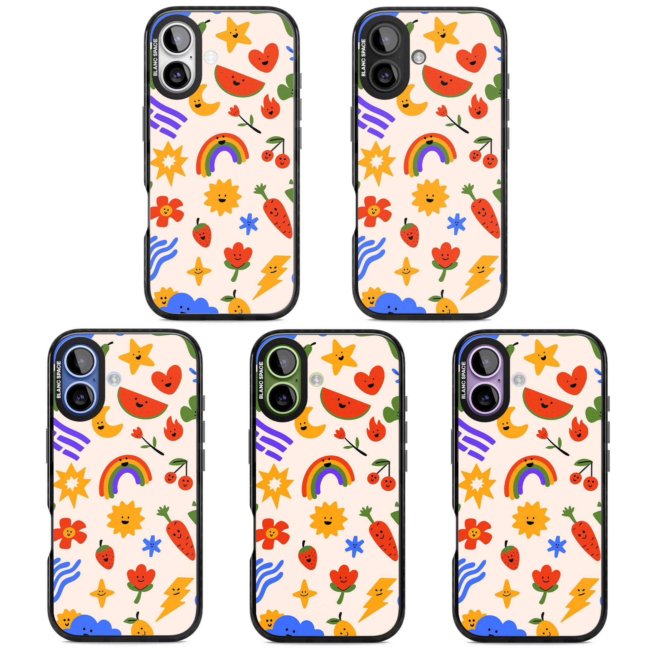 Playful Kawaii Icons iPhone 17 Impact Pro Black Phone Case APT Impact Protection