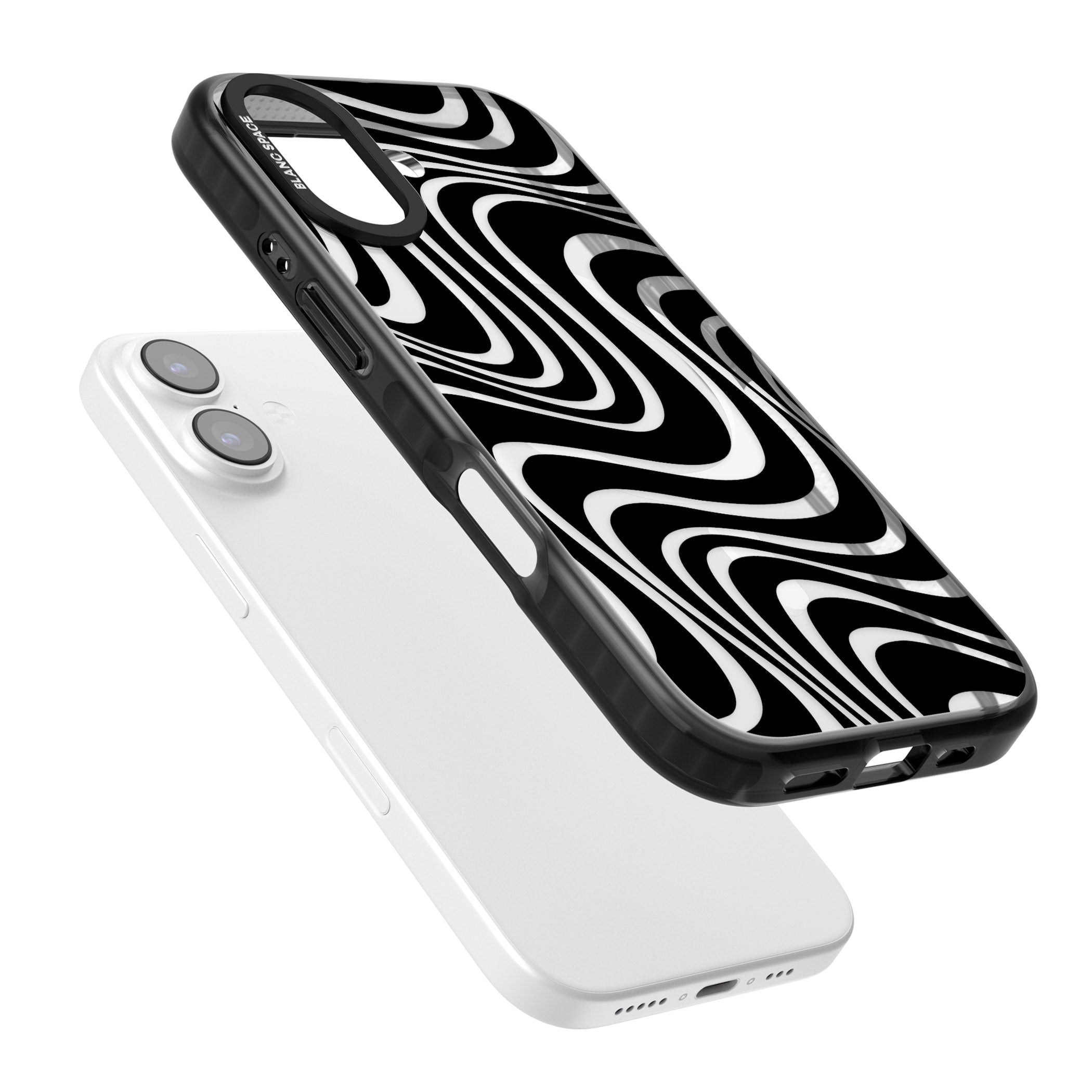 Abstract Waves iPhone 17 Impact Pro Black Phone Case Colours