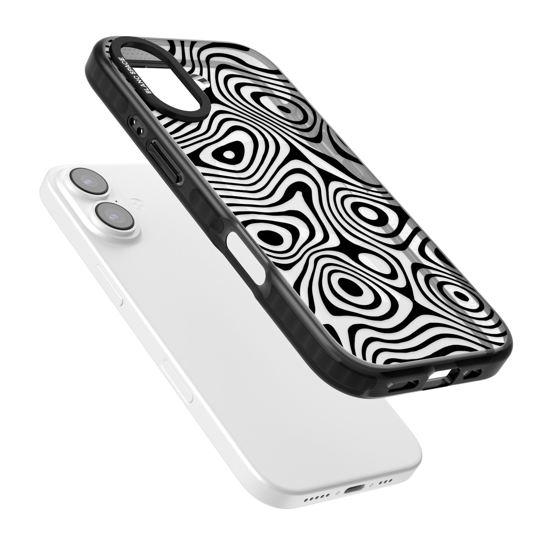 Dark Topographic Map iPhone 17 Impact Pro Black Phone Case Colours