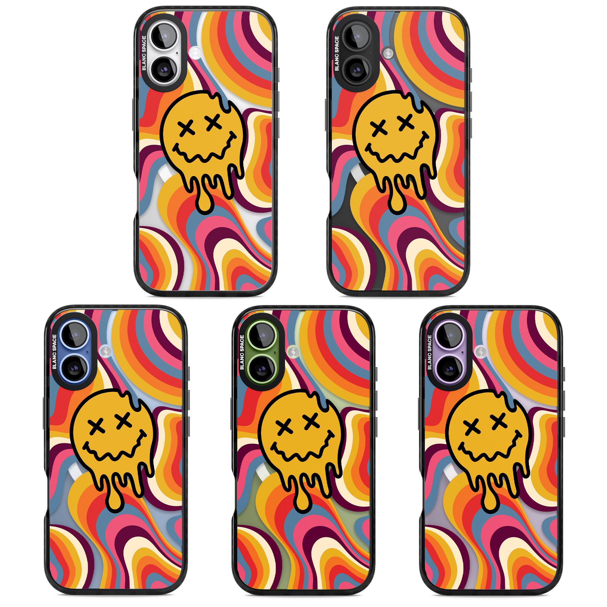 Trippy Face Melt iPhone 17 Impact Pro Black Phone Case APT Impact Protection