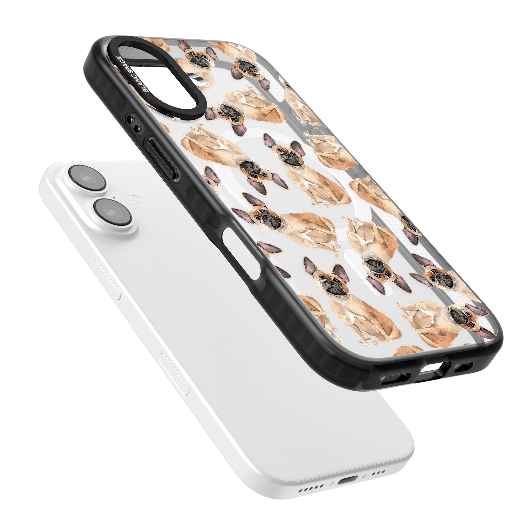 French Bulldog Watercolour Pattern iPhone 17 Impact Pro Black Phone Case Colours
