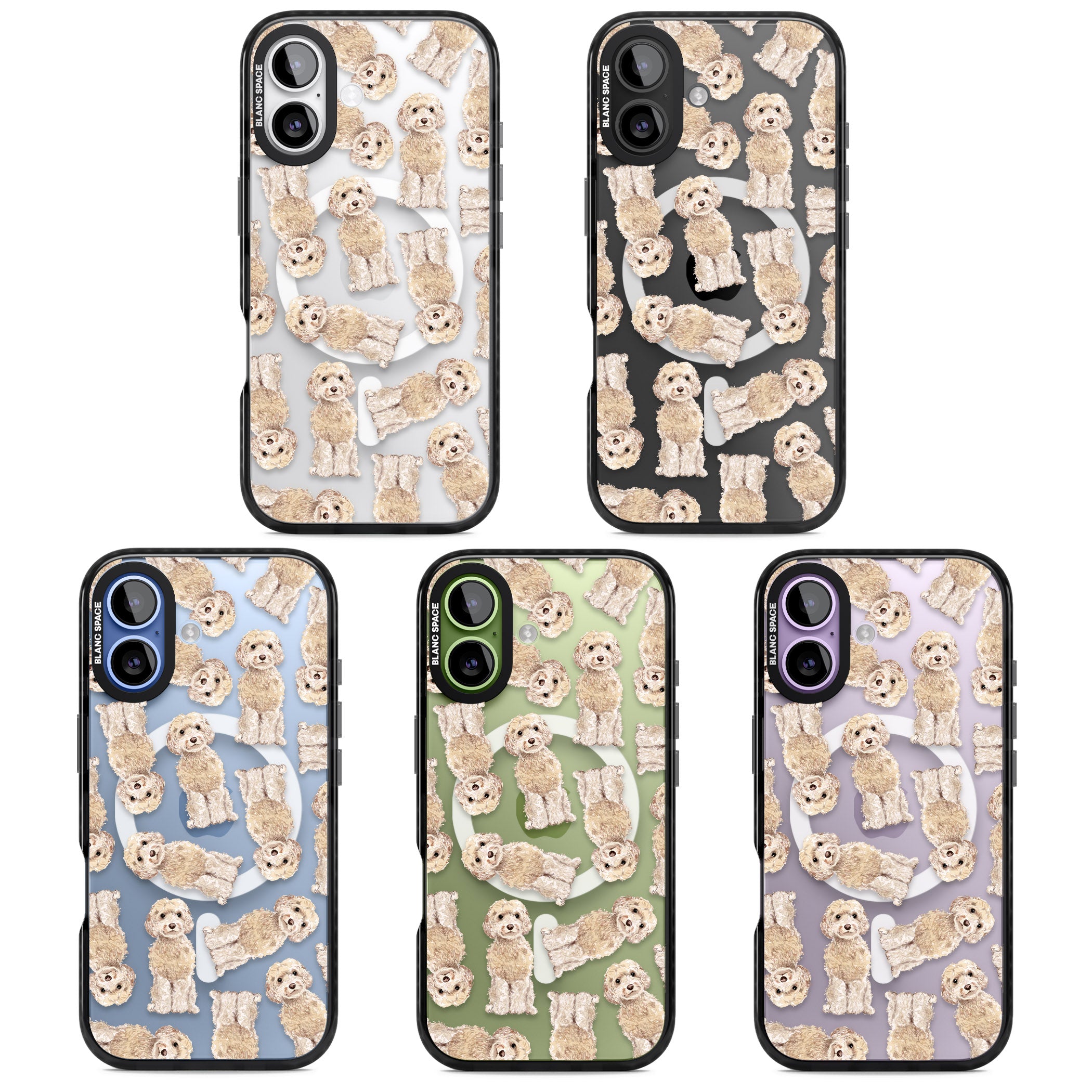 Cockapoo Patterned iPhone 17 Impact Pro Black Phone Case APT Impact Protection