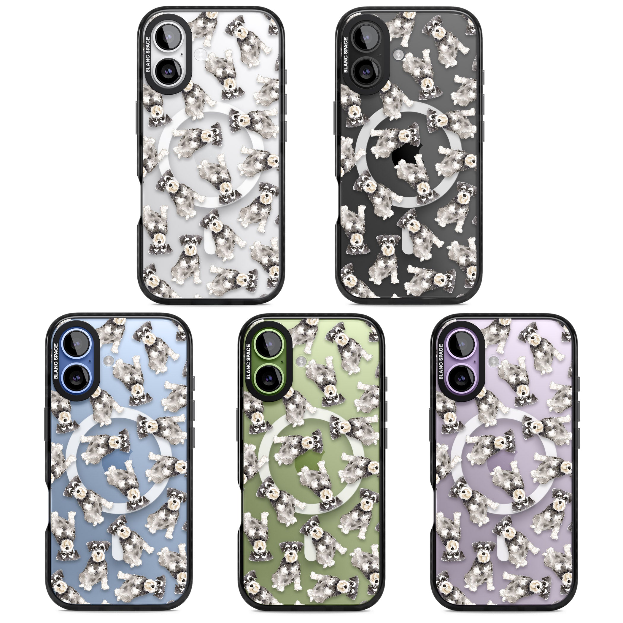 Miniature Schnauzer Watercolor iPhone 17 Impact Pro Black Phone Case APT Impact Protection